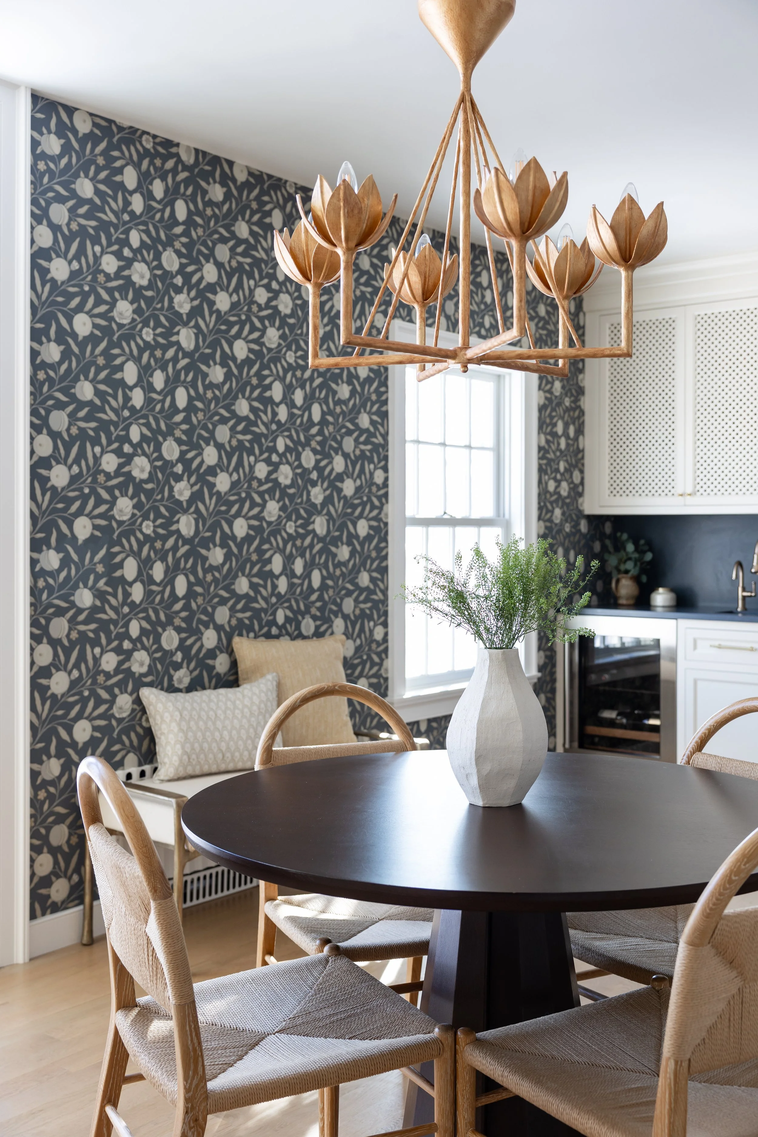 Katherine Gold Design Kitchen Interior Design Blue Wallpaper