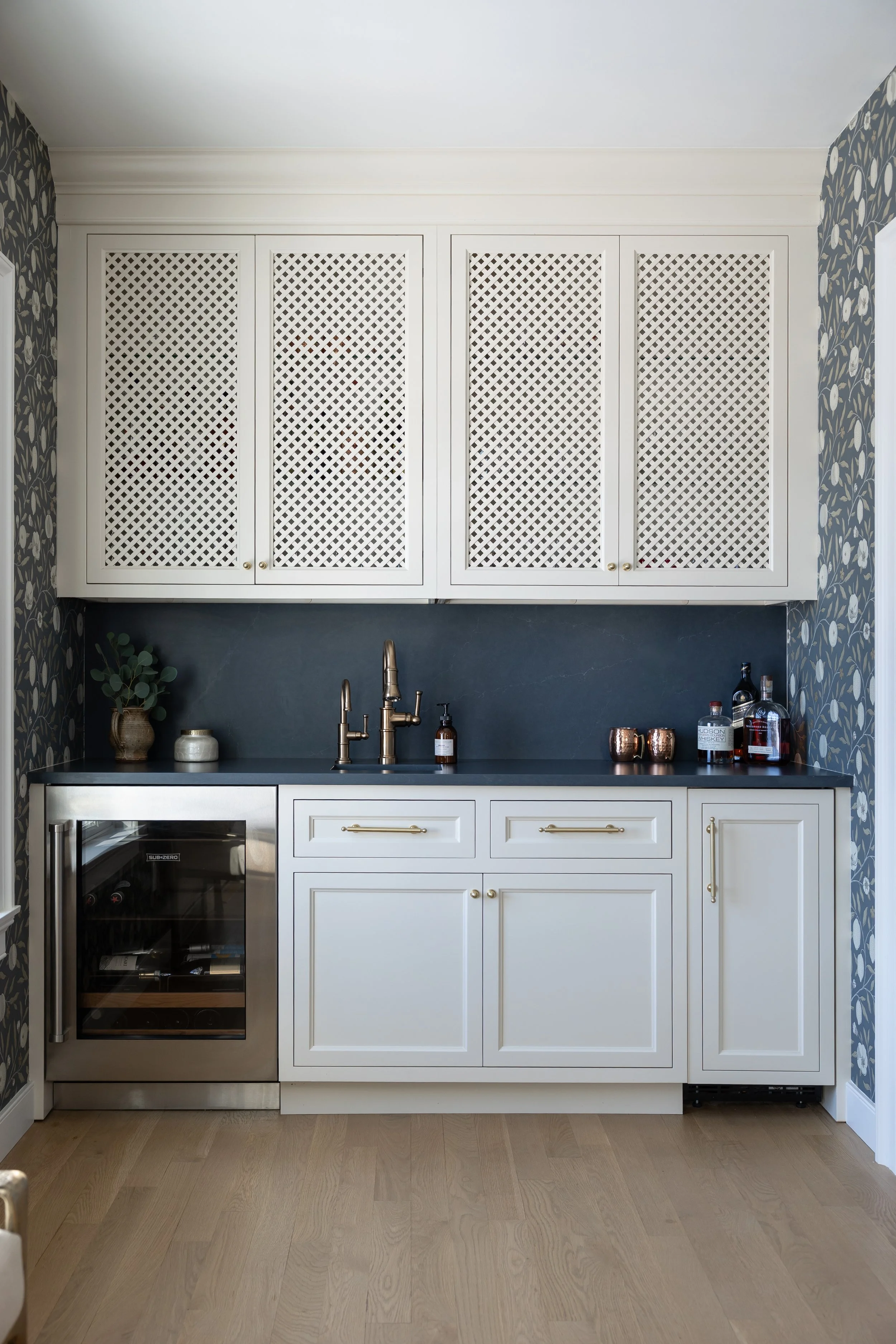 Katherine Gold Design Kitchen Interior Design Blue Wallpaper