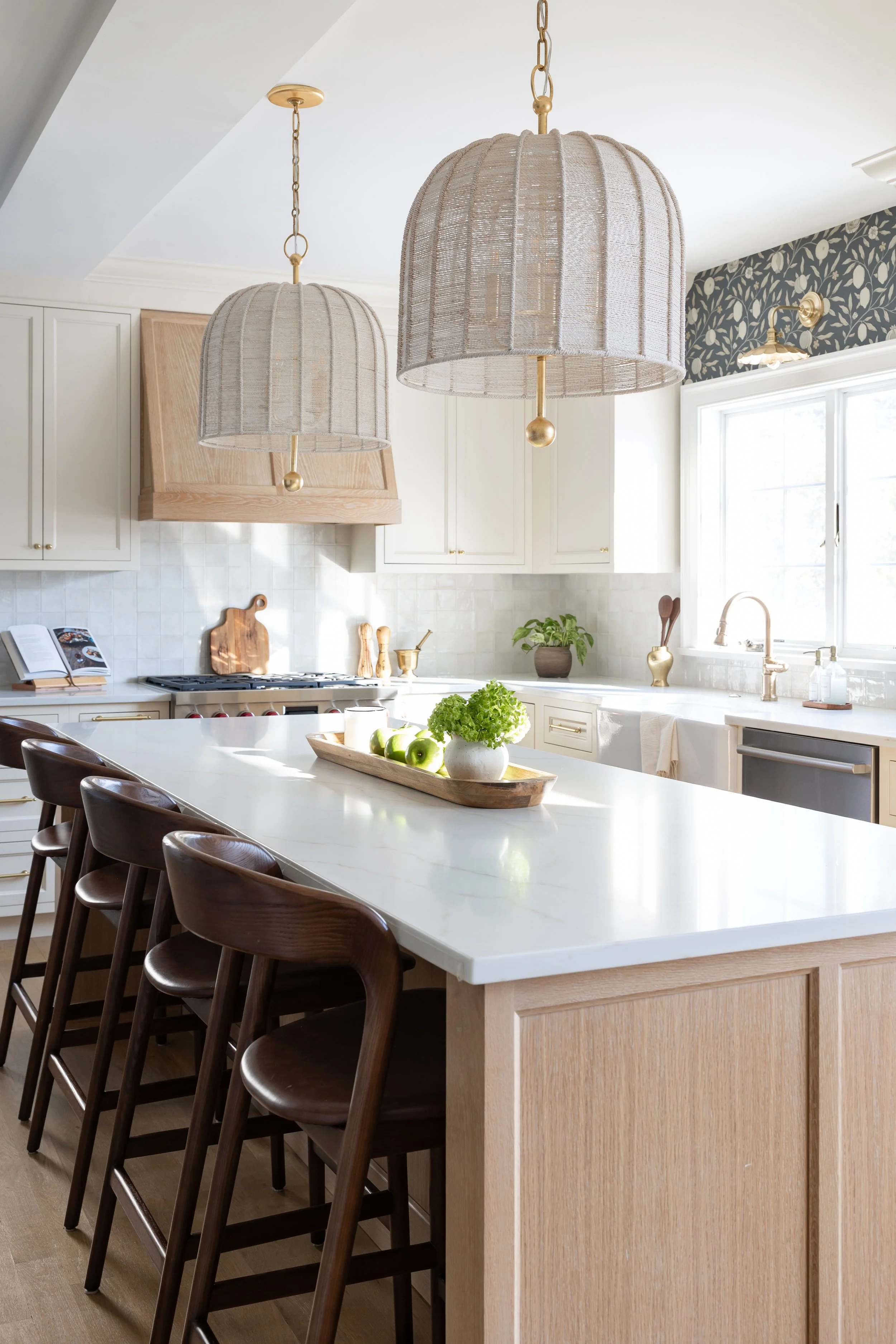 Katherine Gold Design Kitchen Interior Design Blue Wallpaper