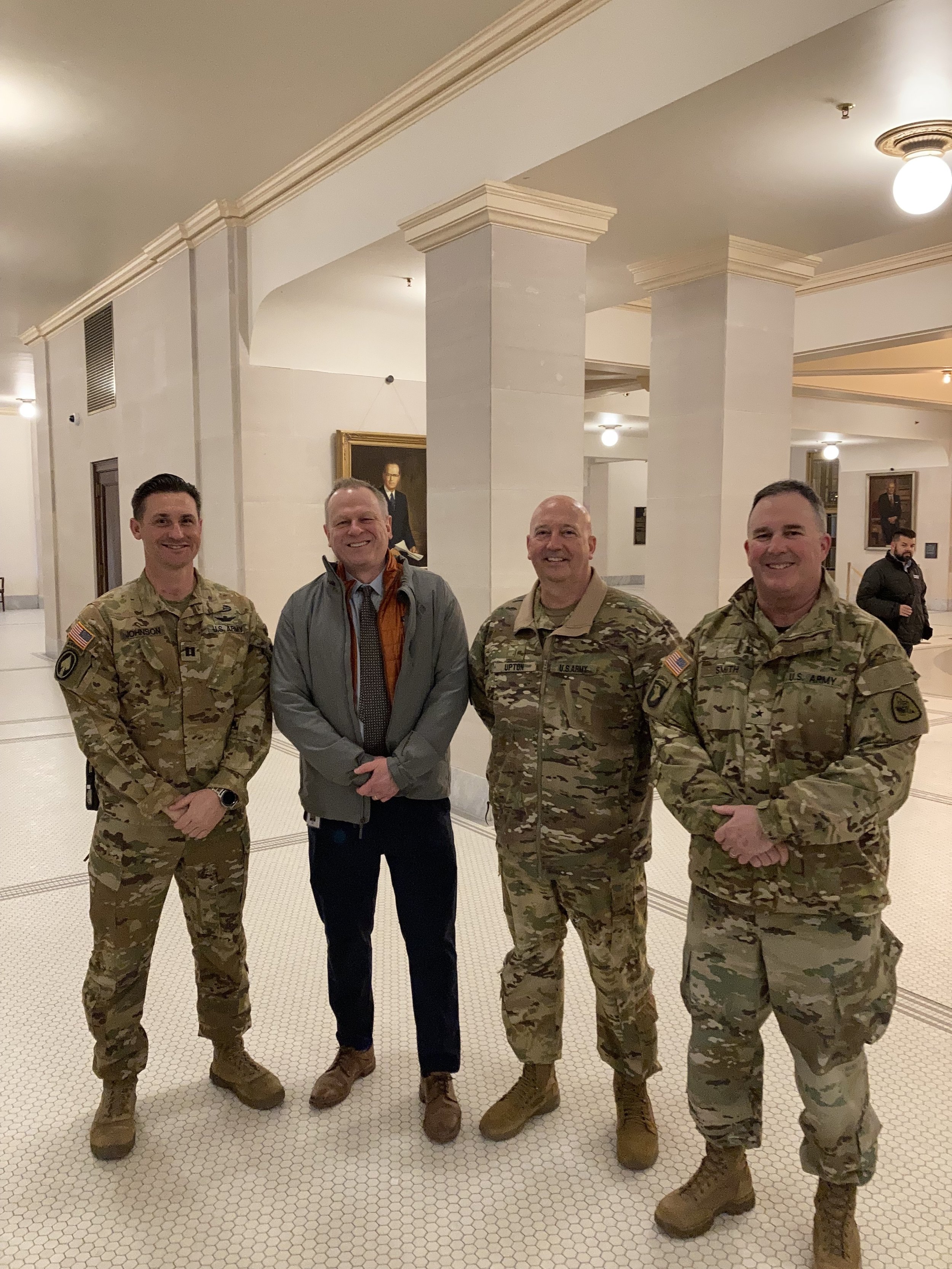  Doug Owens with National Guard members who took legislators over the Great Salt Lake as part of a training exercise 