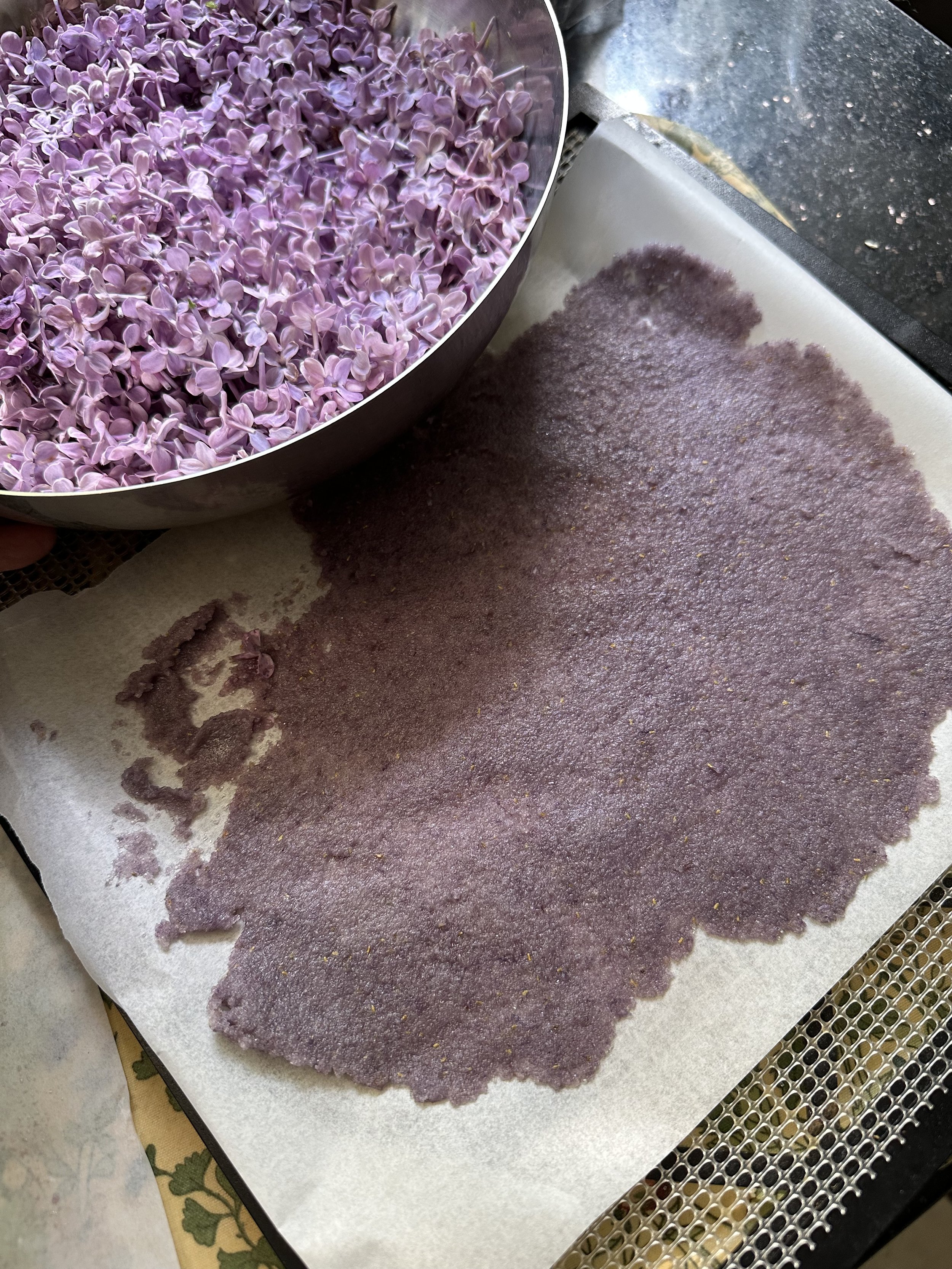 lilac sugar pre-dehydration