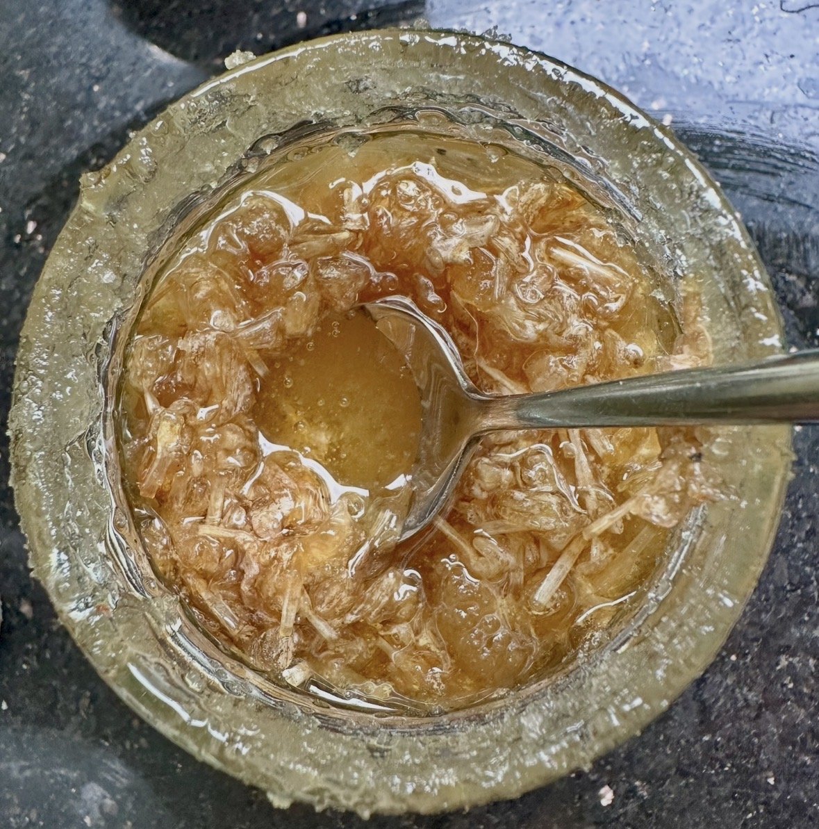 The liquid honey after 3 weeks