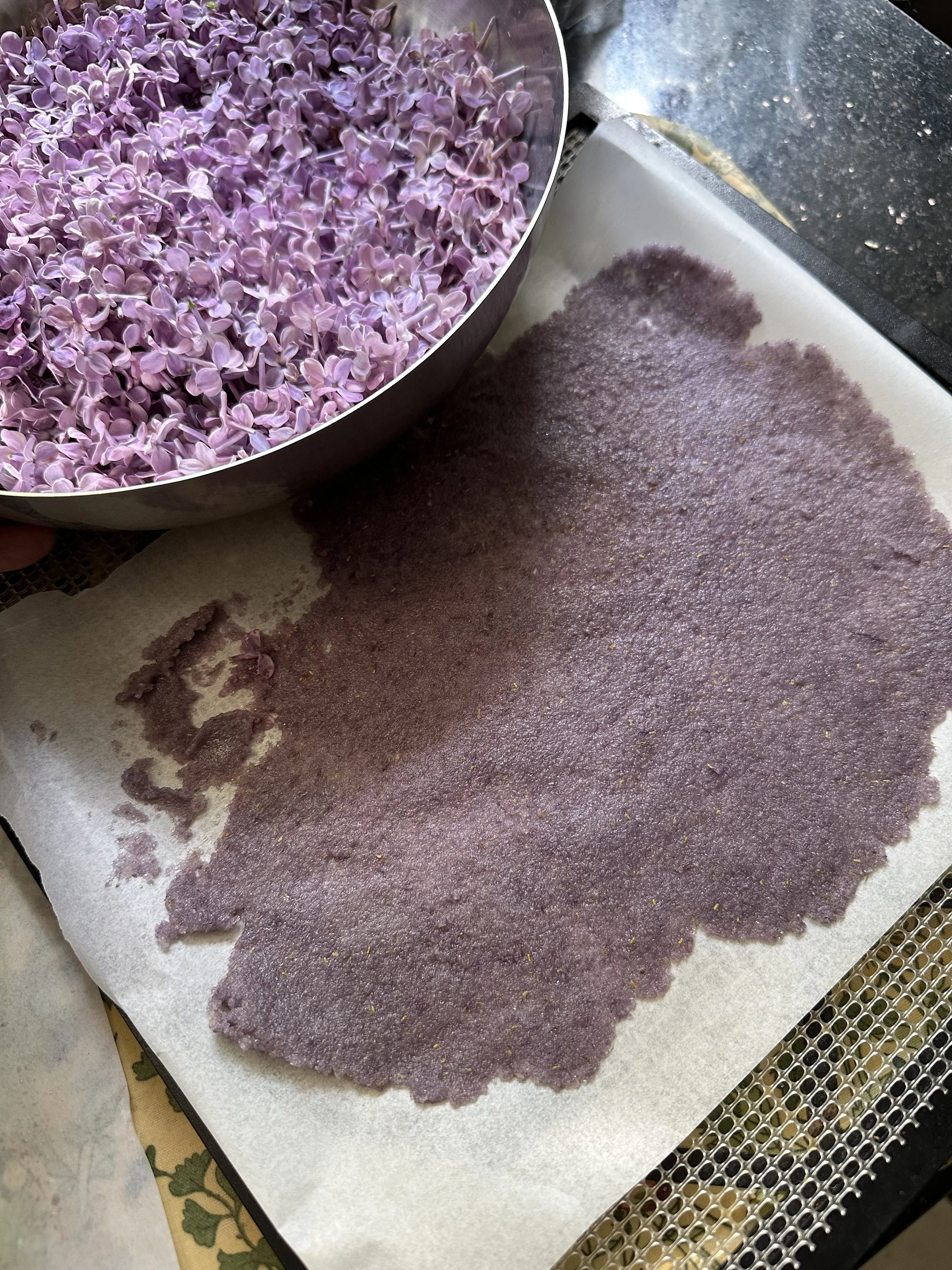 lilac sugar pre-dehydration
