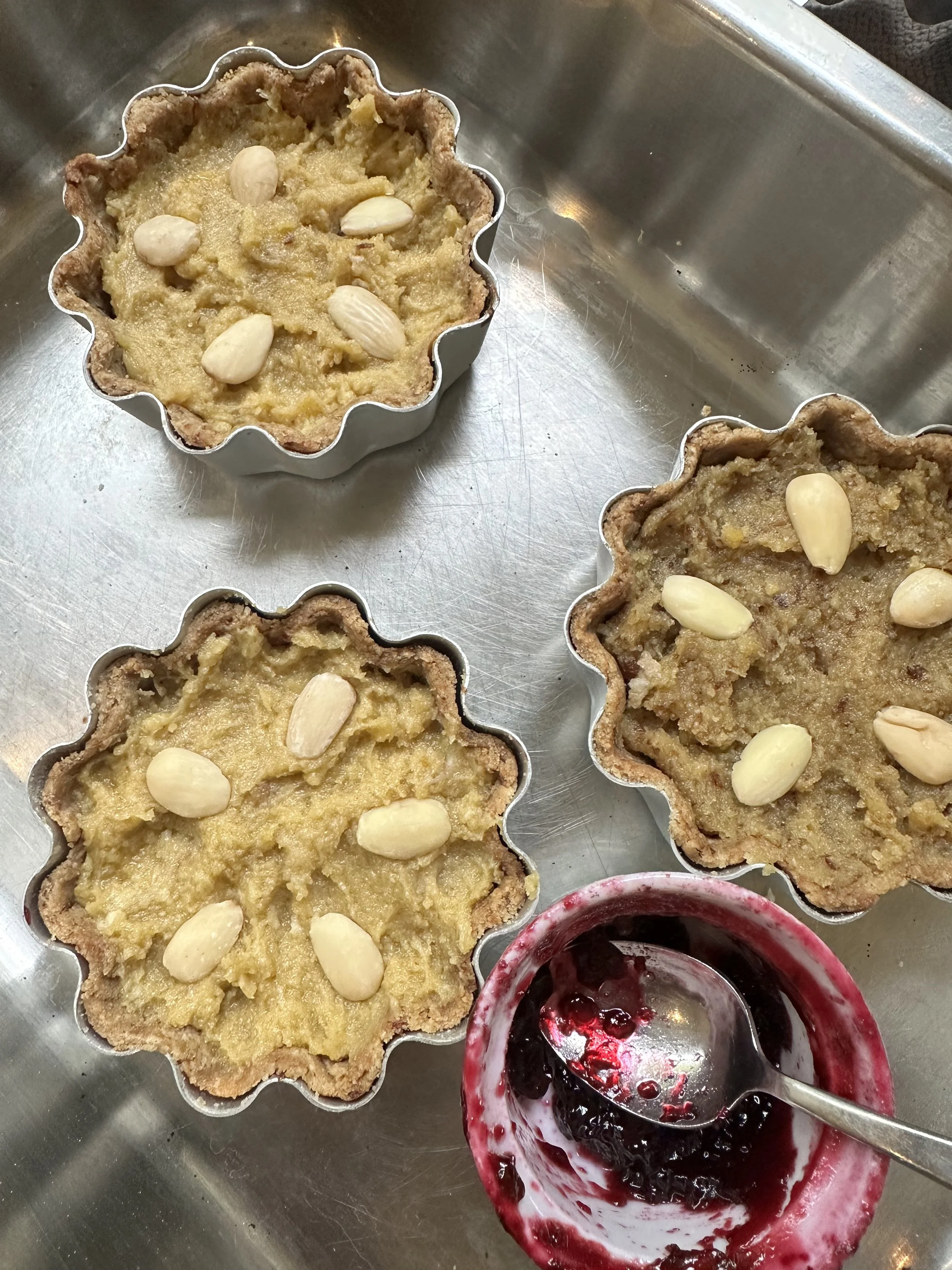 added frangipane + almonds