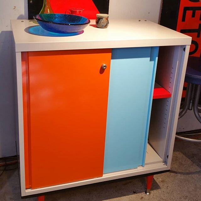 Just in at Space Oddity....It's a 1960s mod media cabinet / media console.The unit has an adjustable height shelf inside and sliding cabinet doors. It measures 18 deep by 30 long and 34 3/4 tall. 225.00 ...delivery available... #vintagefinds#vintages