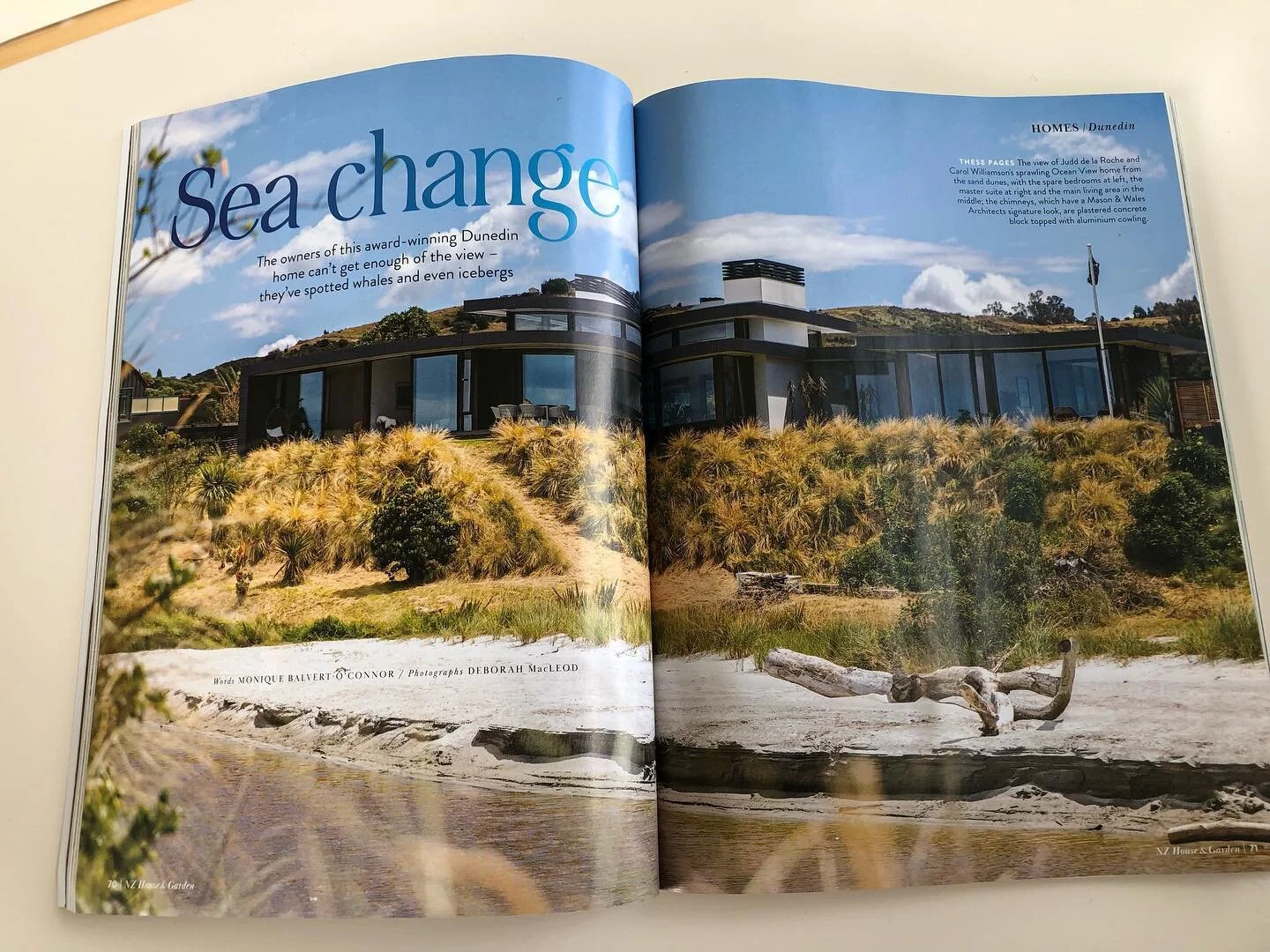 Great spread and write up of the Brighton House in NZ House &amp; Gardens Magazine January 2022