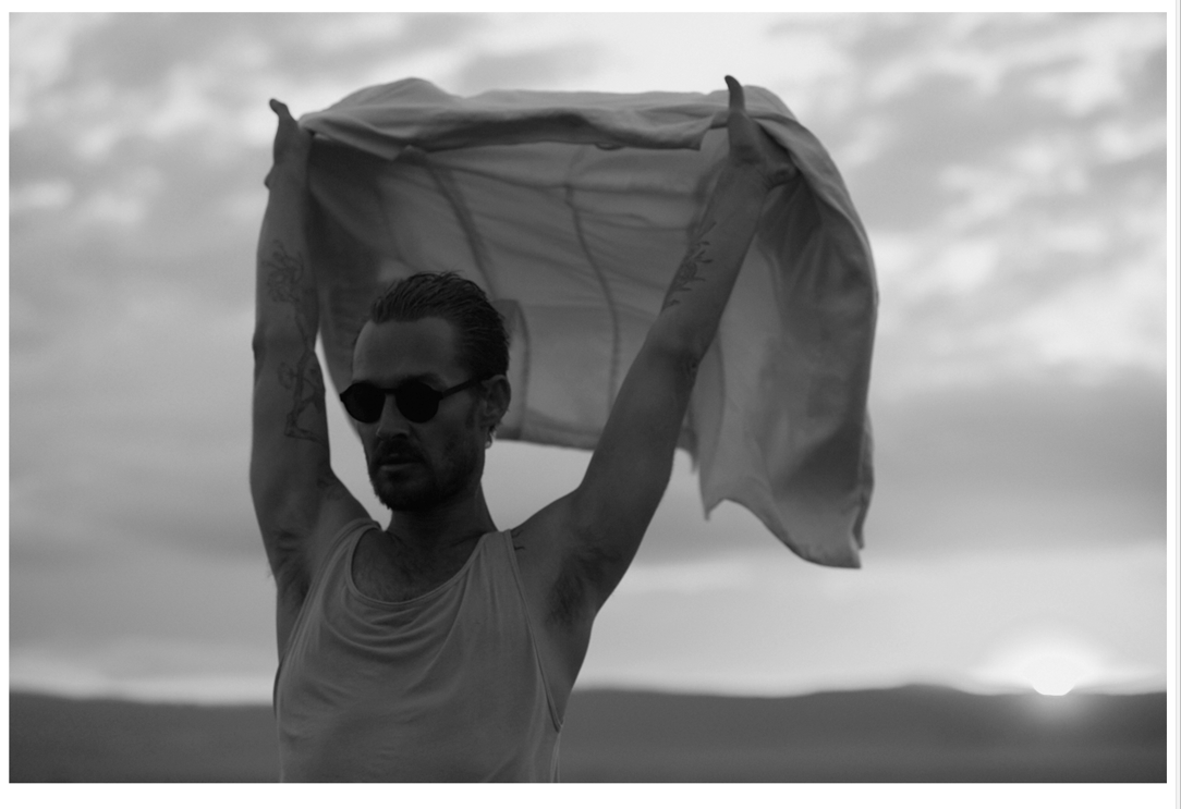 Daniel Johns portrait silver chair .