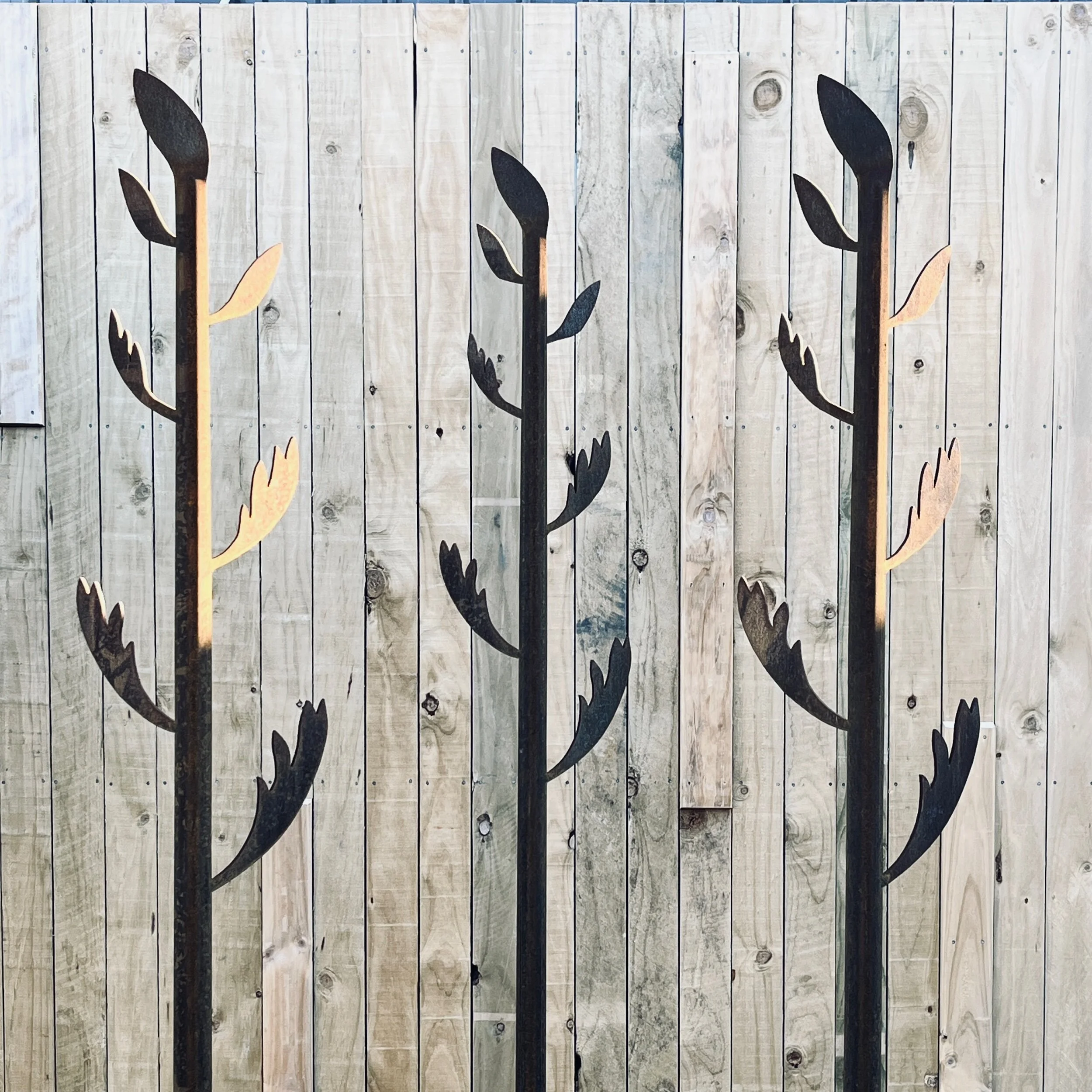 Corten Steel garden art by Claire Jensen Taranaki.