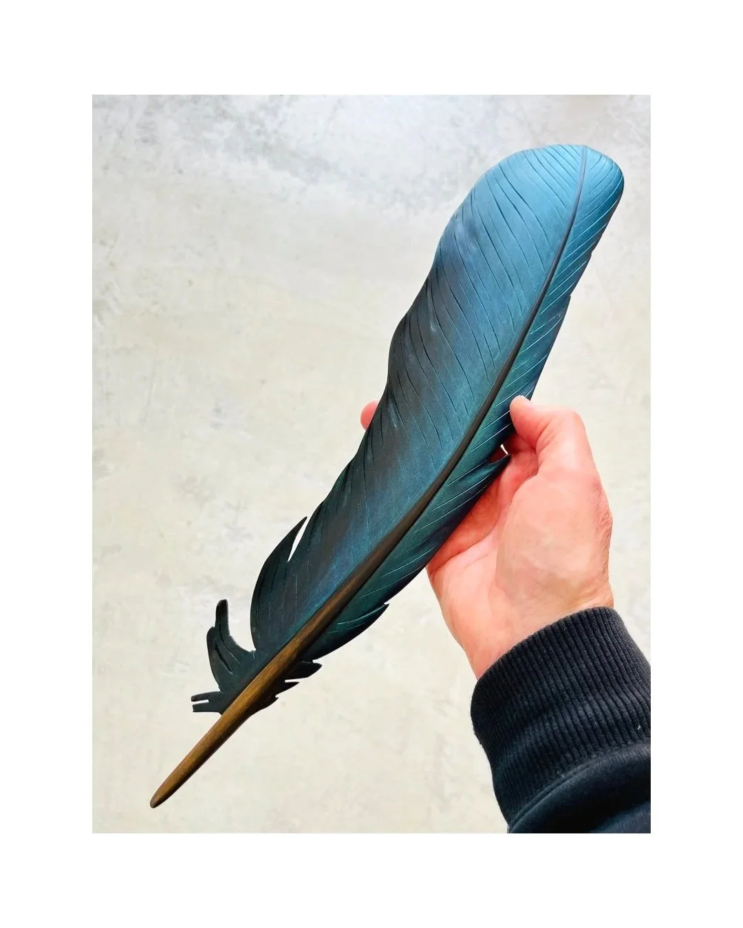 blue tui feather art by claire jensen
