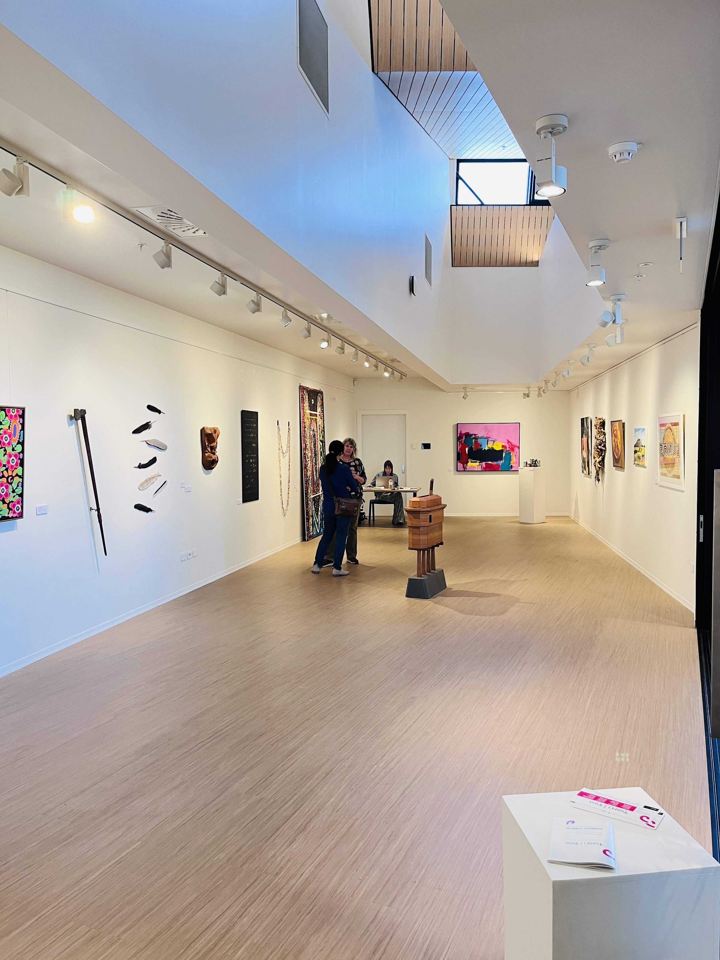 Lysaght Watt Gallery space Hawera South Taranaki. Inaugural exhibition Tuata'i/First group exhibition of Taranaki artists November 2024-January 2025.