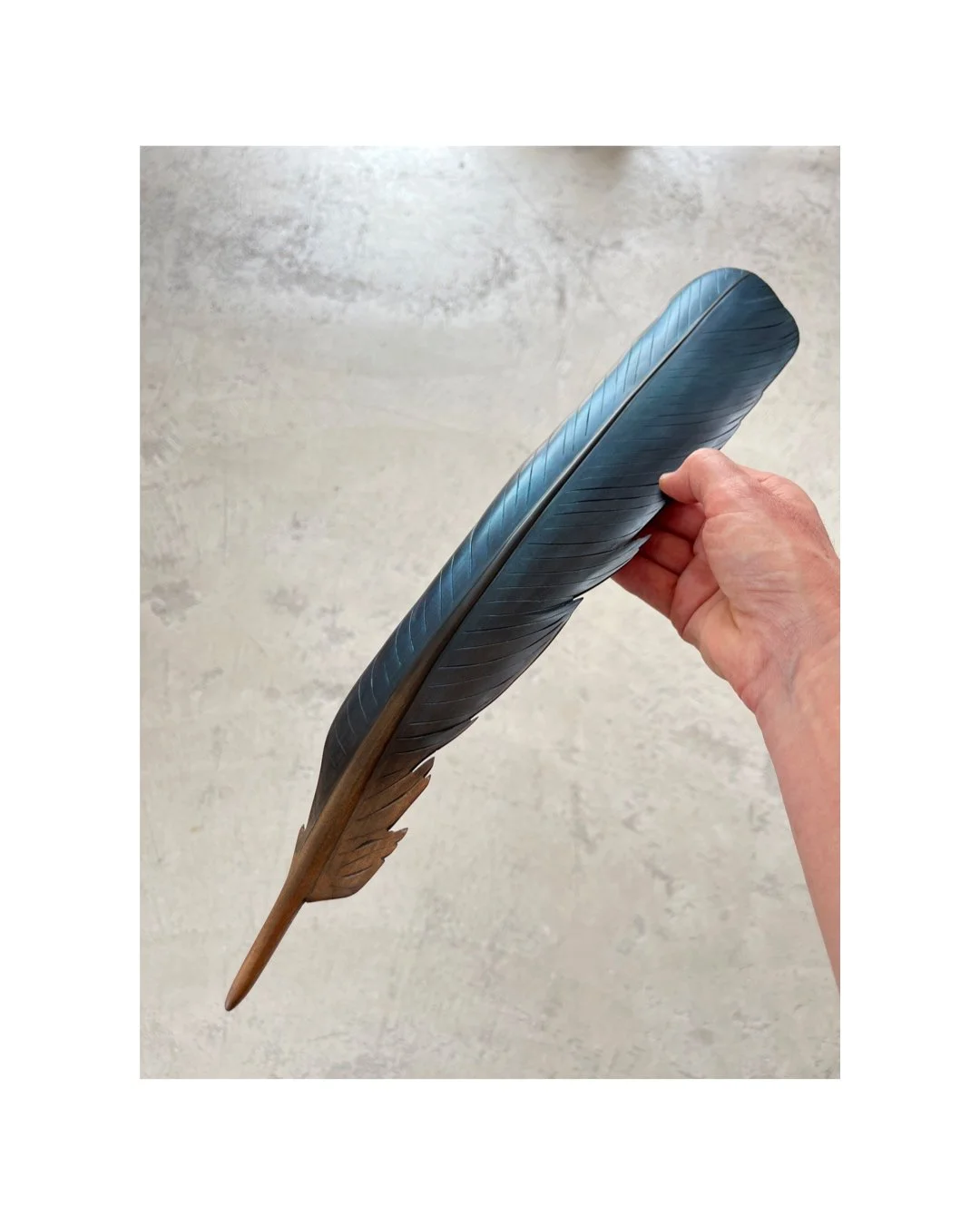 carved tui feather art by Claire Jensen New Zealand.jpeg