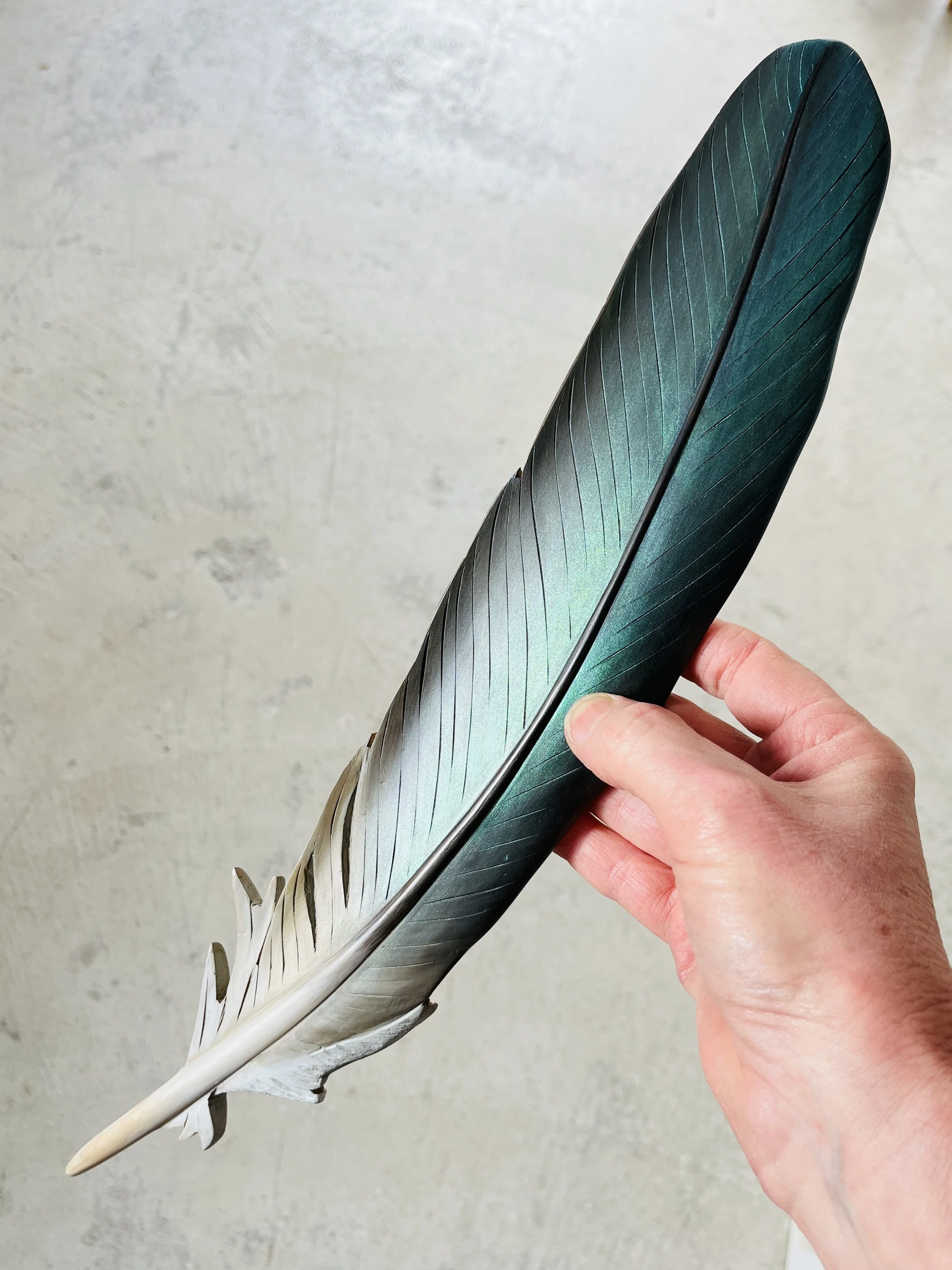 green-grey-kereru-feather-wall-art.JPEG