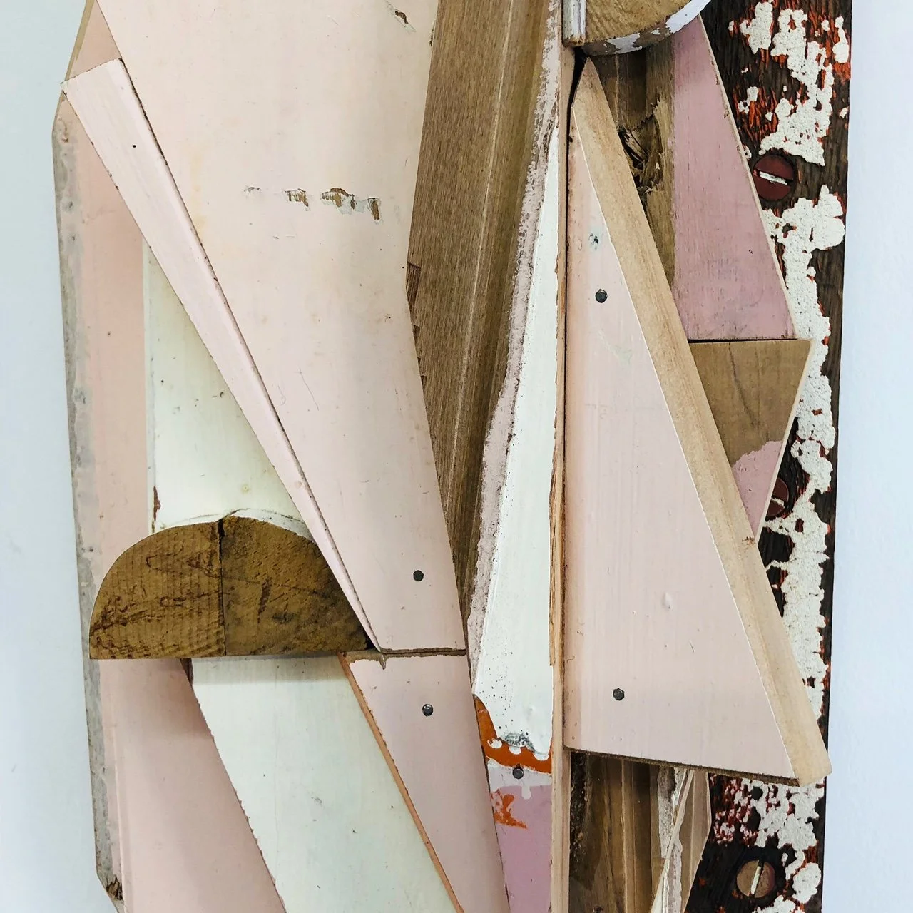 Pink Bits, 2018, waste wood construction. 