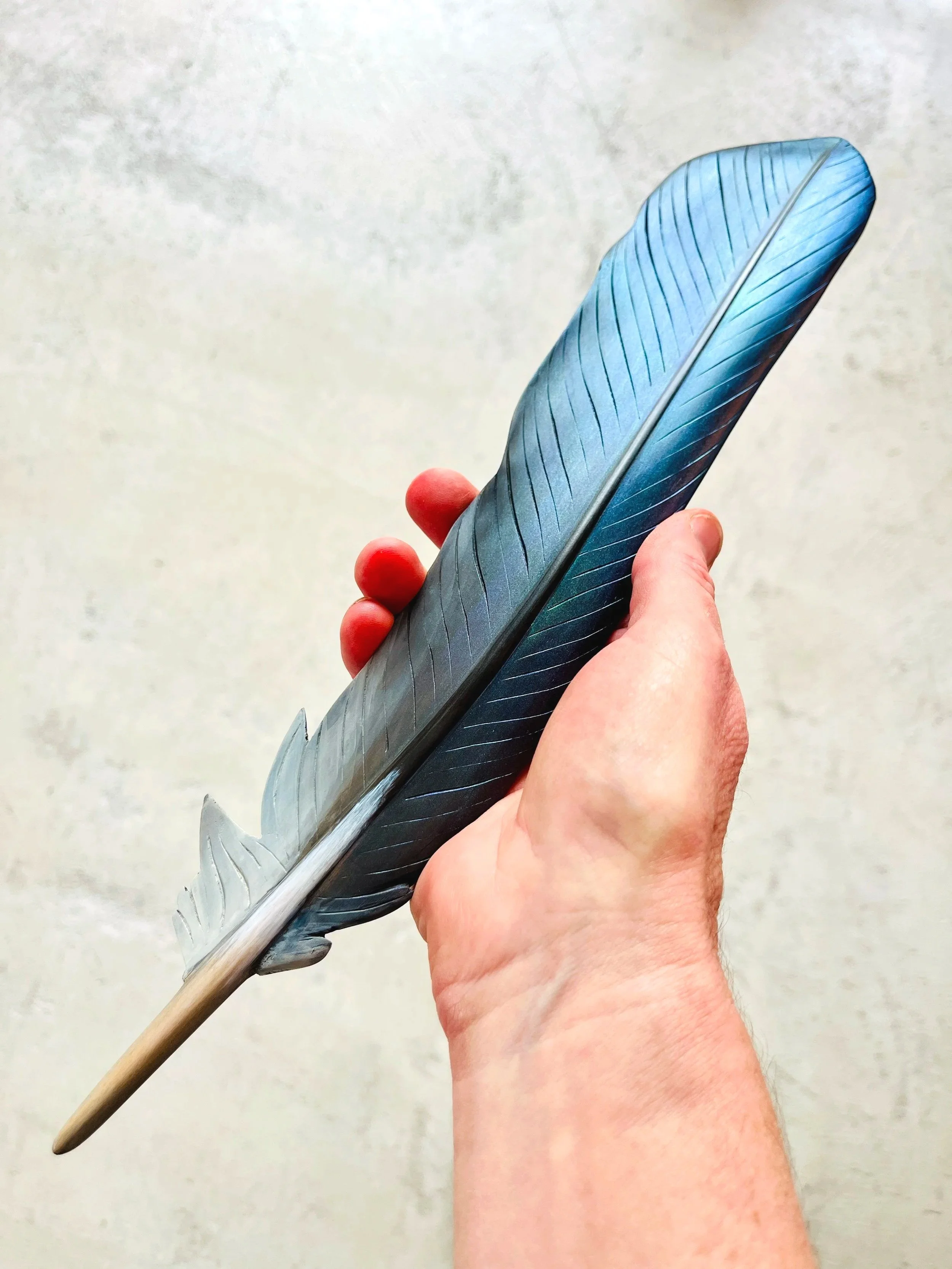 Kererū Feather Art in Matai- 38cm