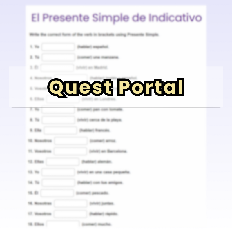 AVA Spanish Quest Portal - Free gamified RPG-style Spanish learning platform
