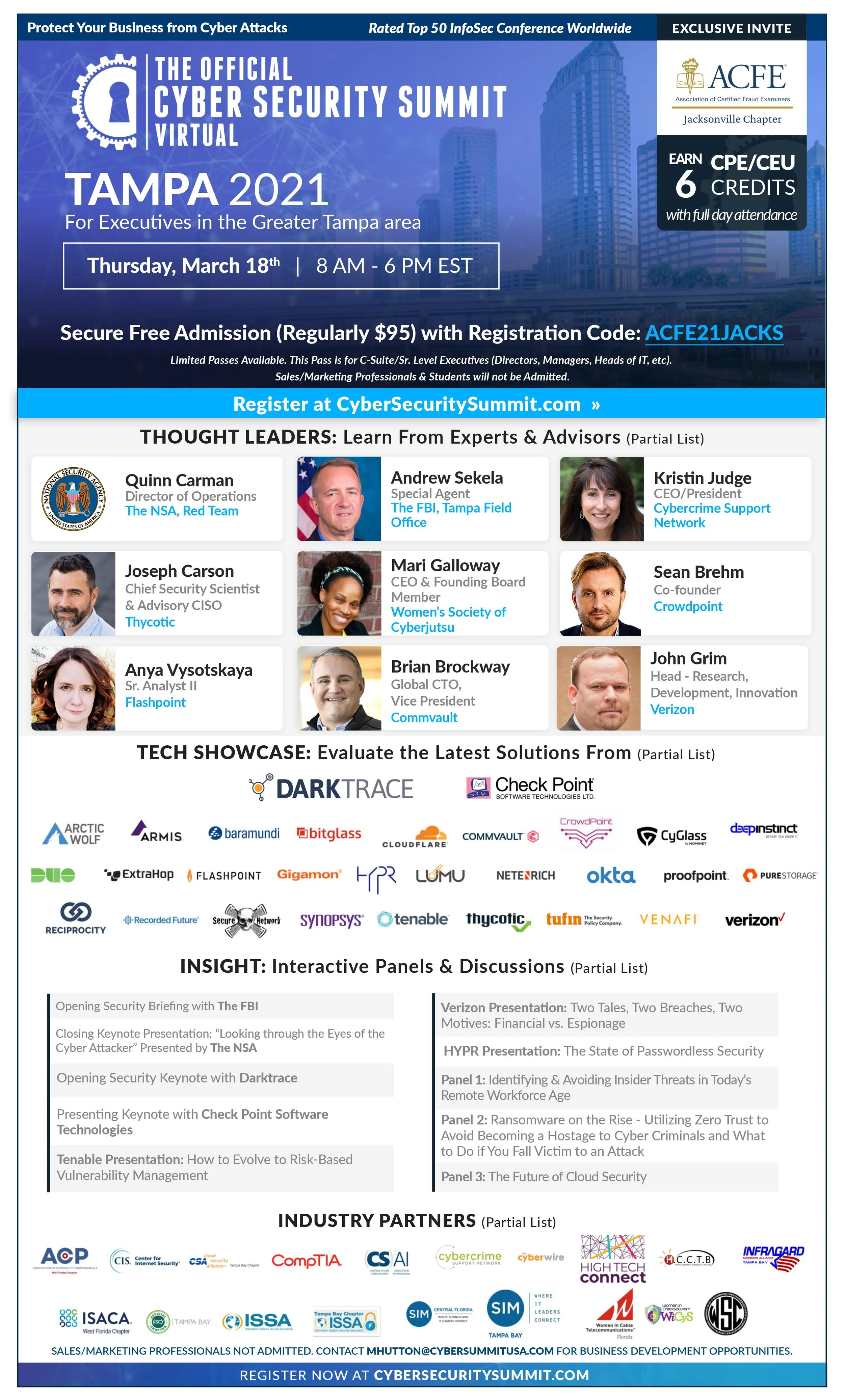 Exclusive Free Admission to Region’s Official Virtual Cyber Security Summit – March 18