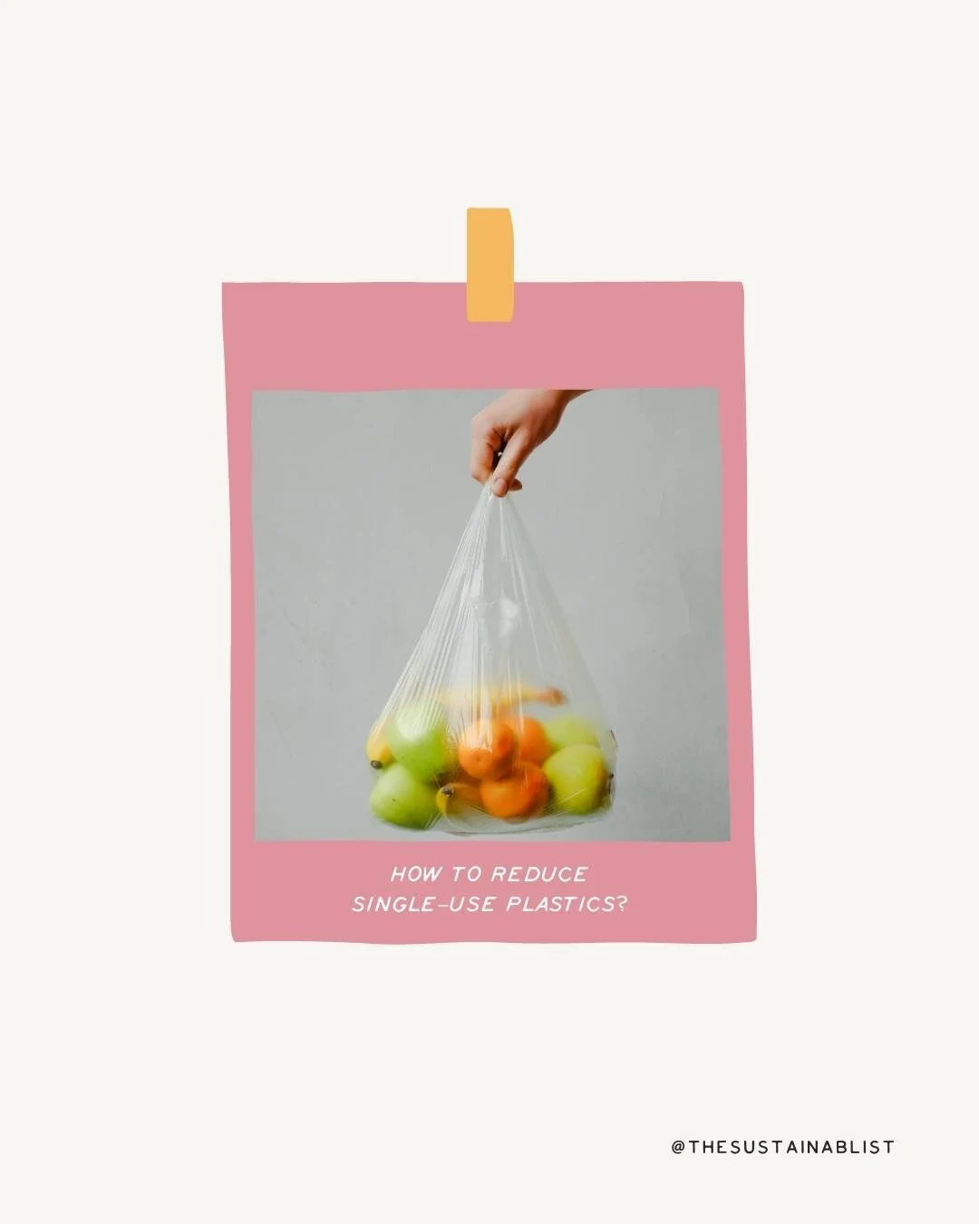 It's simpler than you think:

- Take a tote bag with you at all times: it's light, versatile and it fits in any purse/pocket.

- Invest in a handful of (cotton) produce bags.

- Use Bags for Life (or a trolley) when you go grocery shopping.

- Reuse 