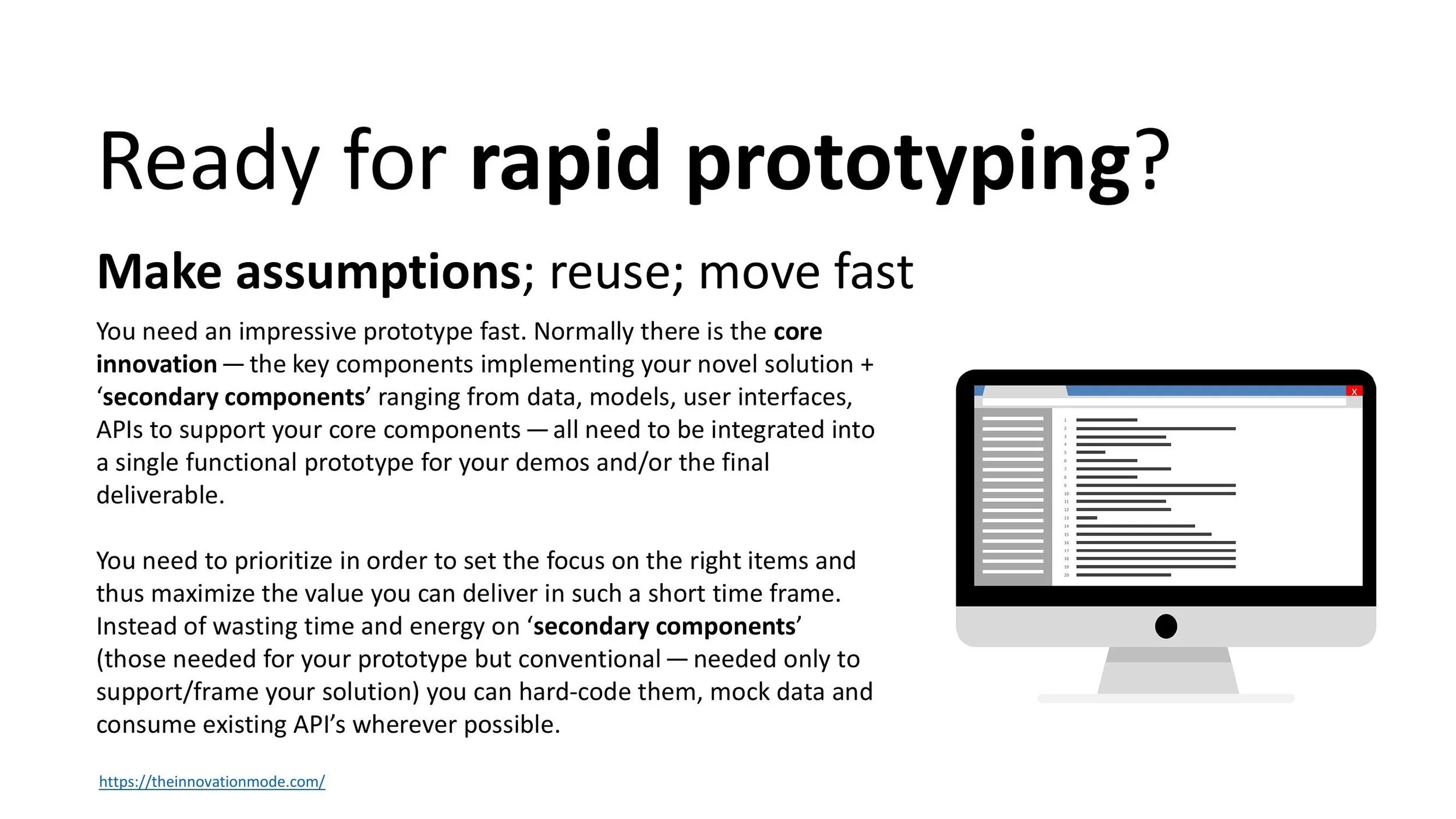 Annotated scoring rubric slide with inline commentary from the architect