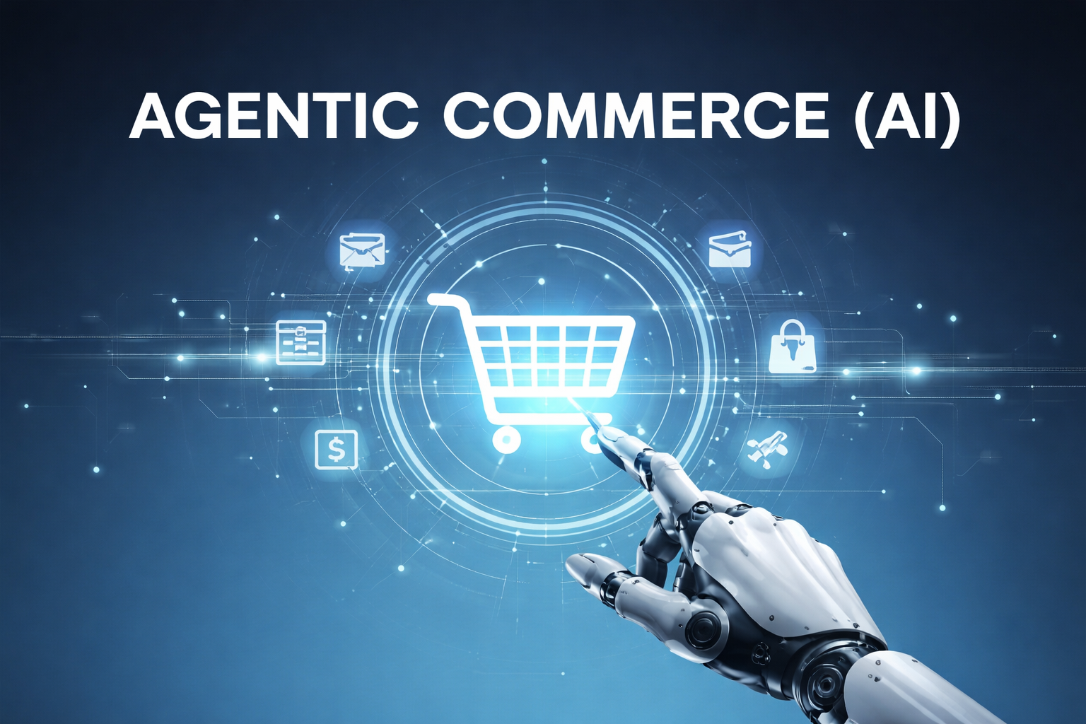 An illustration of a robot in a commerce context - Agentic AI