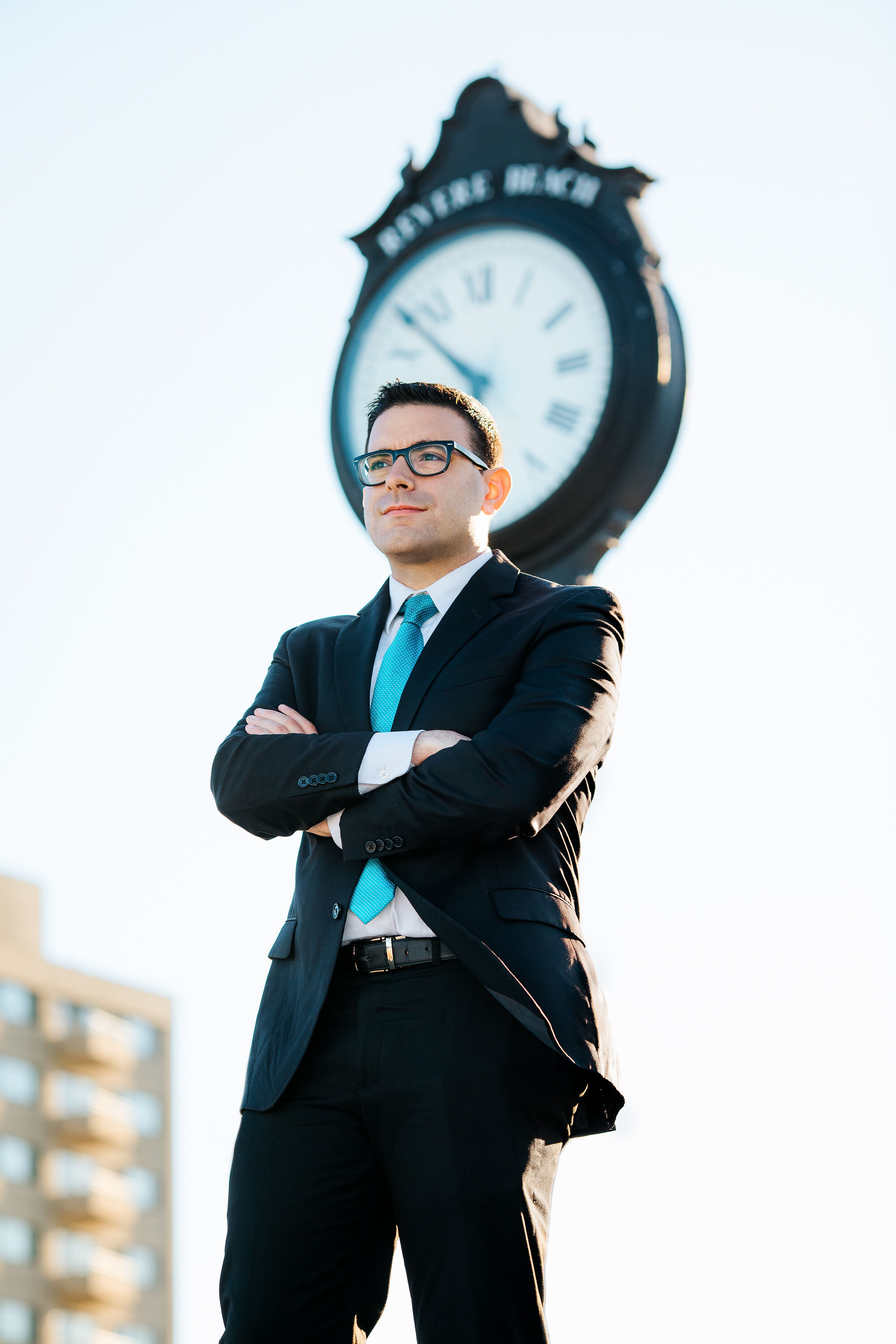 Joe Gravellese with clock