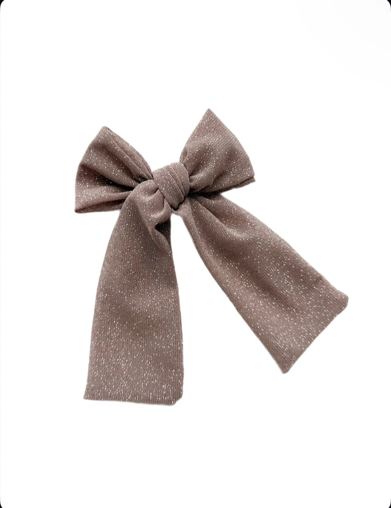 Mesh Golden Brown Sparkles - Long Whimsy Bow