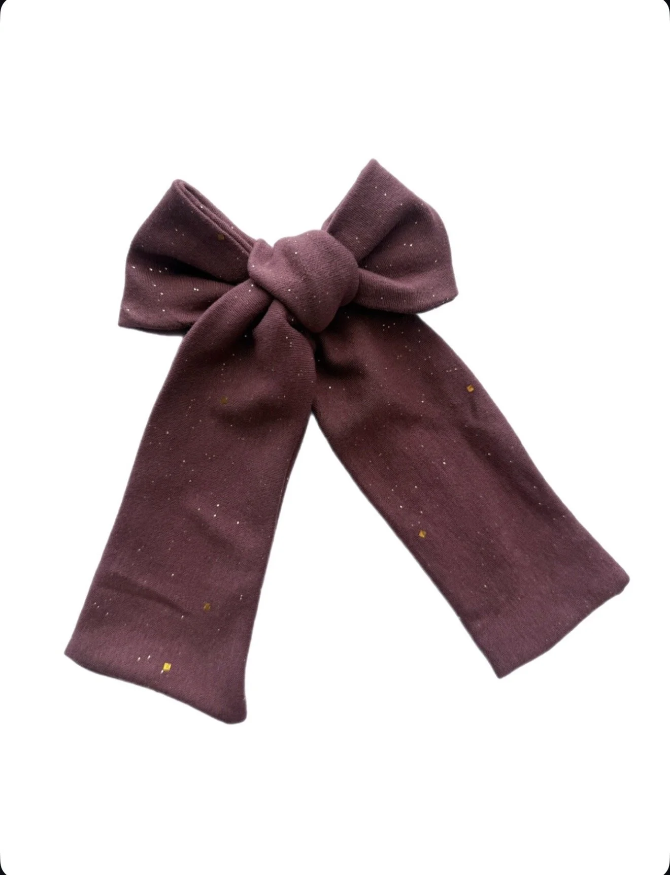 Sparkly Deep Burgundy - Long Whimsy Bow