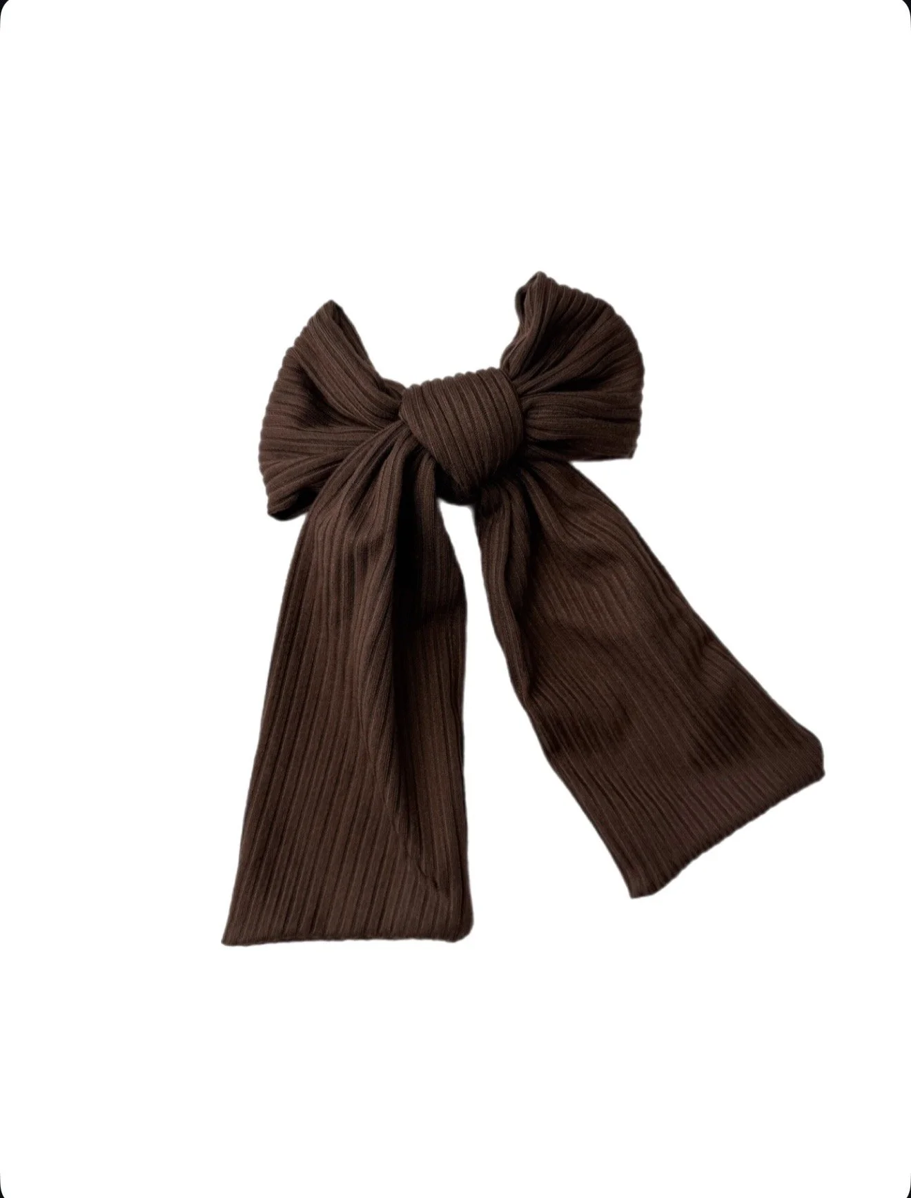 Espresso - Ribbed Long Sailor Bow