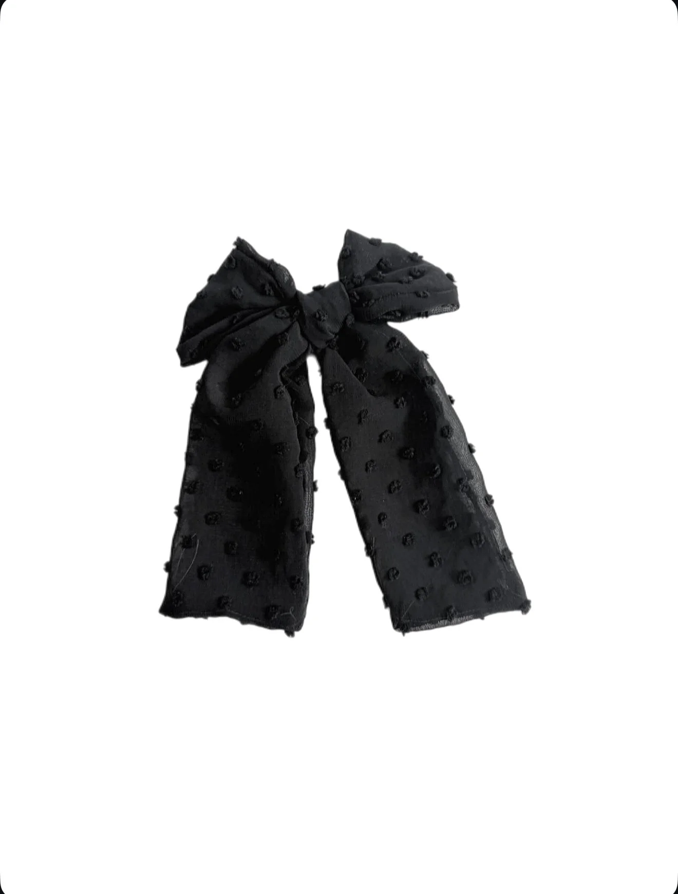 Mesh Black With Specks - Long Whimsy Bow