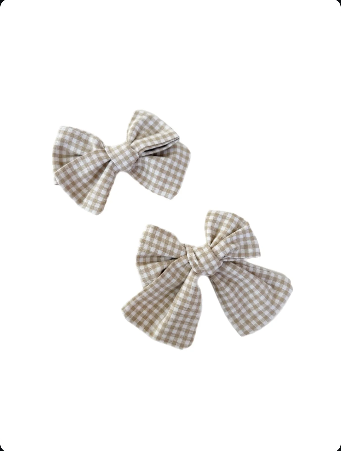 Dainty Neutral Gingham - Sailor + Biggie Bow