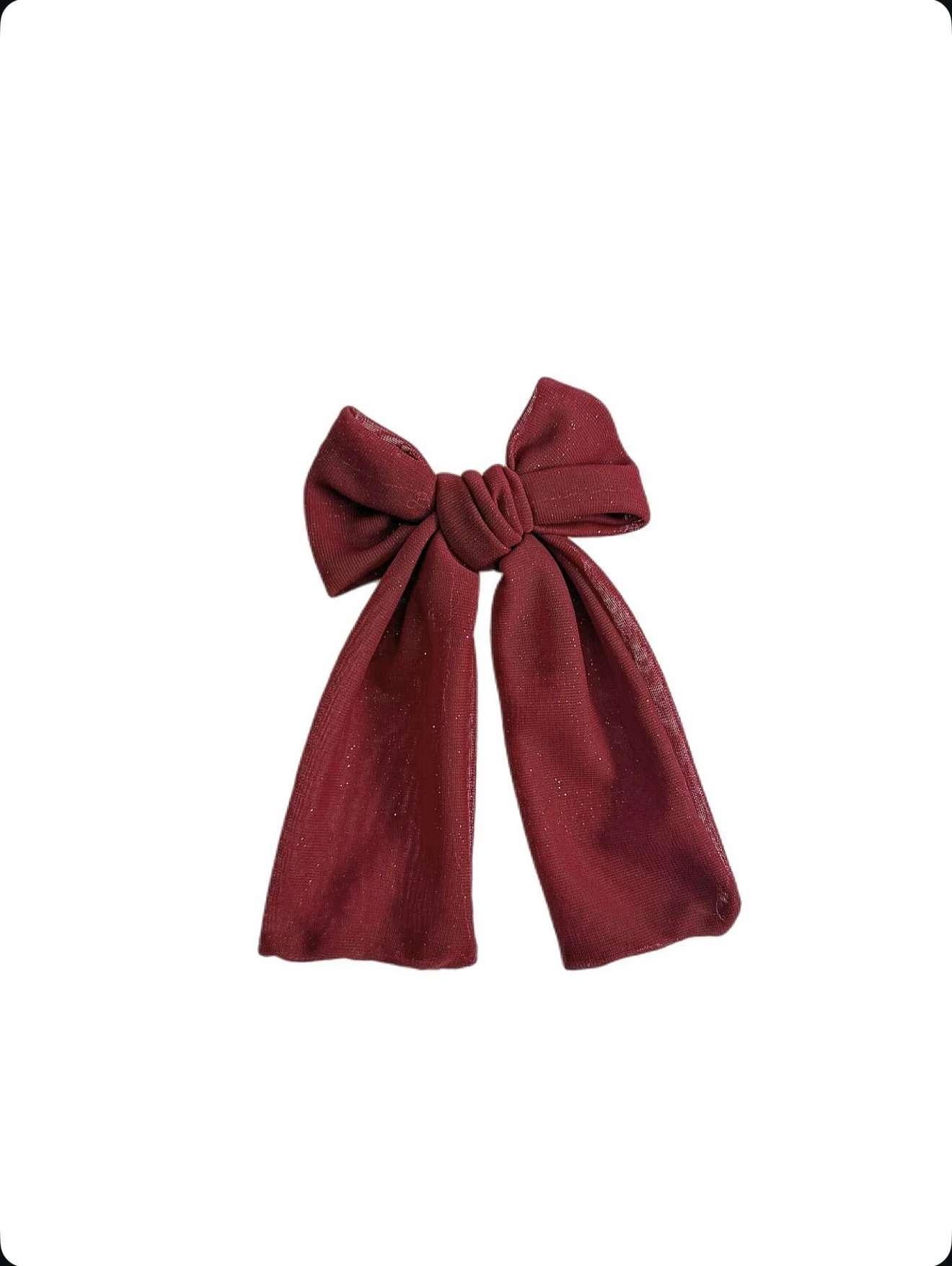 Shimmery Red Mesh - Long Whimsy Bow
