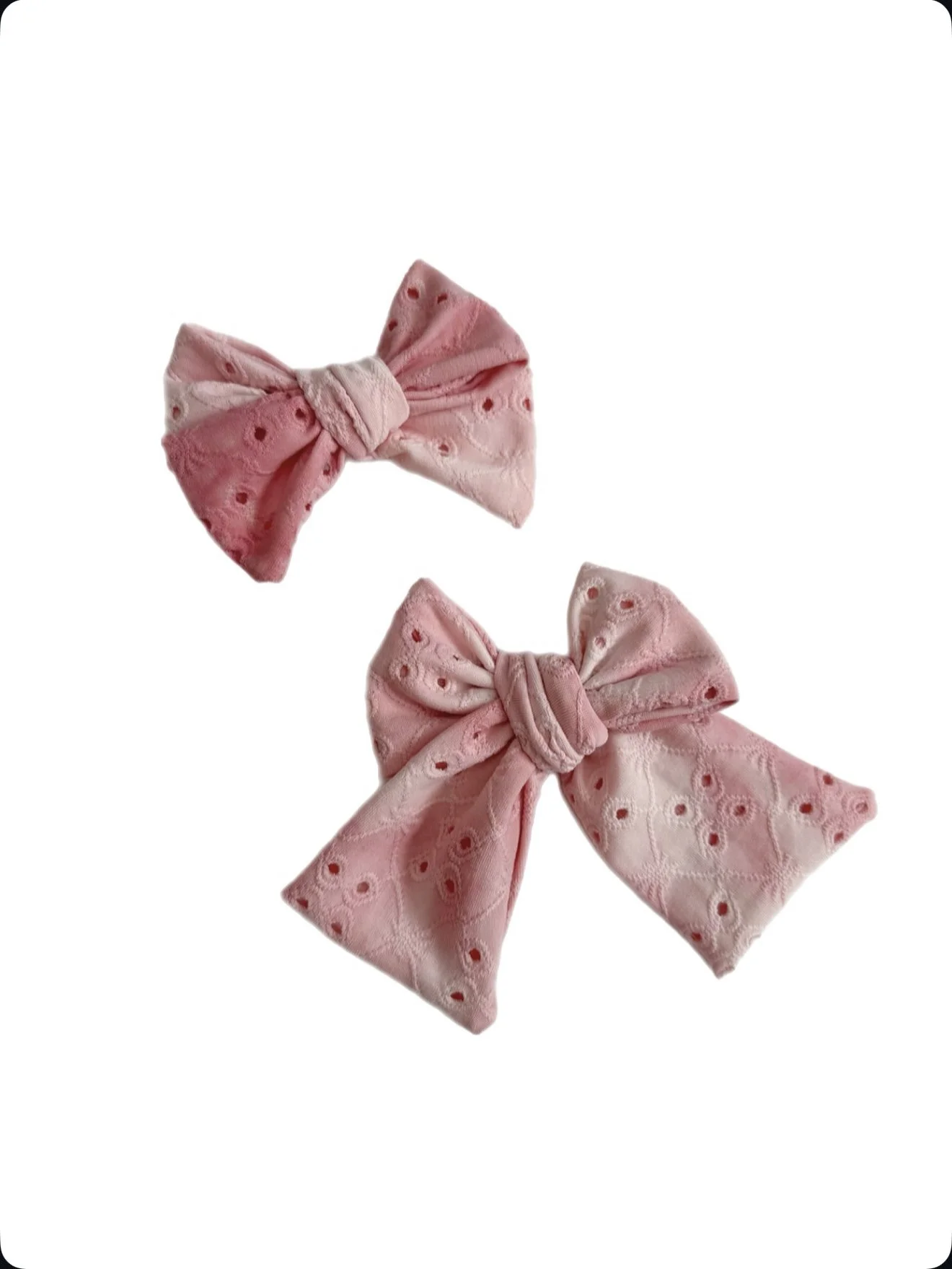 Blushed Coral Pink Tie Dye Eyelet - Sailor + Biggie Bow