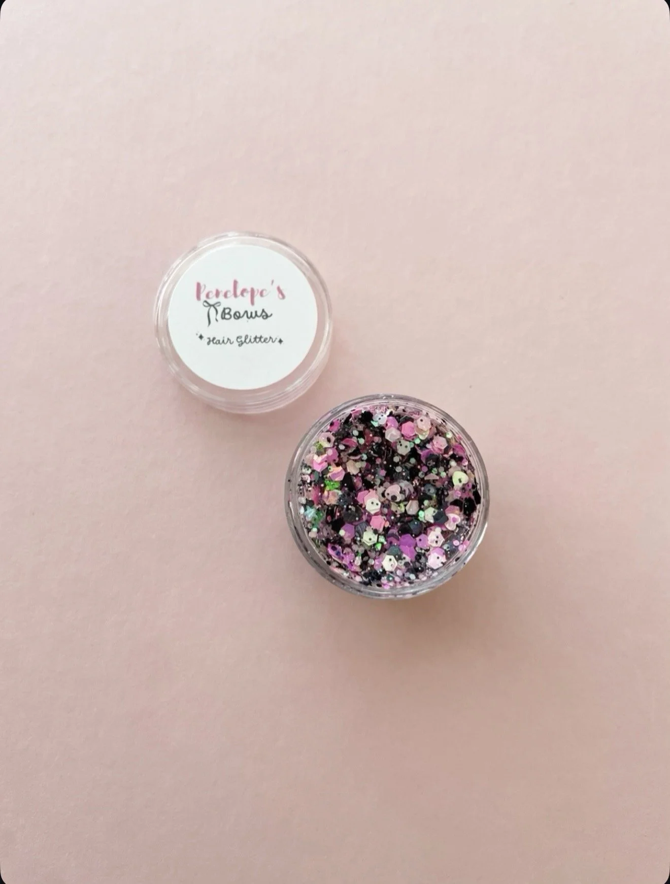 Pink + Black Mix Hair Glitter