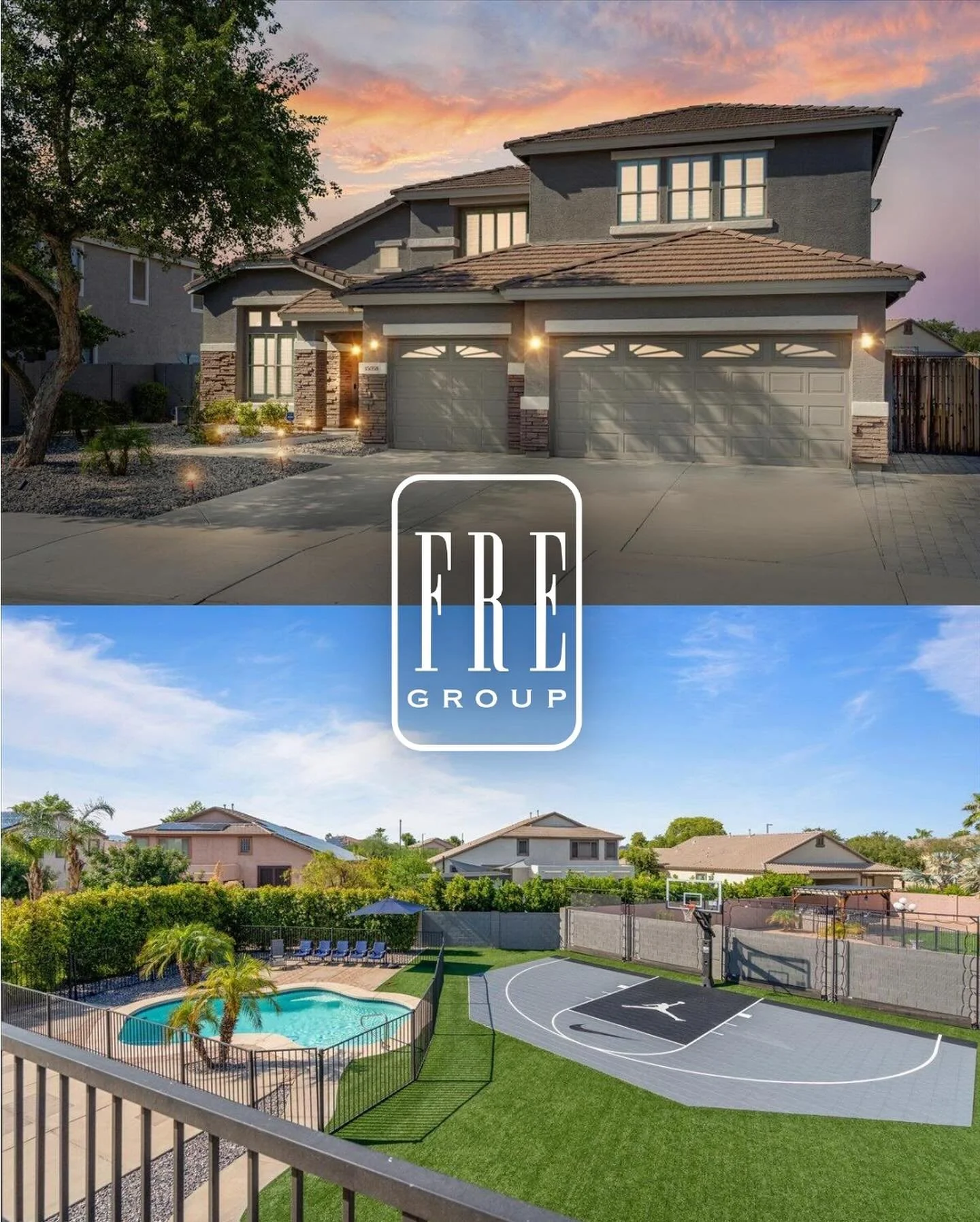 📍Goodyear, AZ
5 Bed| 4 Bath| 4,242 sqft

Incredible opportunity! Modern living meets recreational bliss. This beautifully updated basement home features a brand-new sport court, gorgeous pool on an oversized lot, perfect for active lifestyles and en