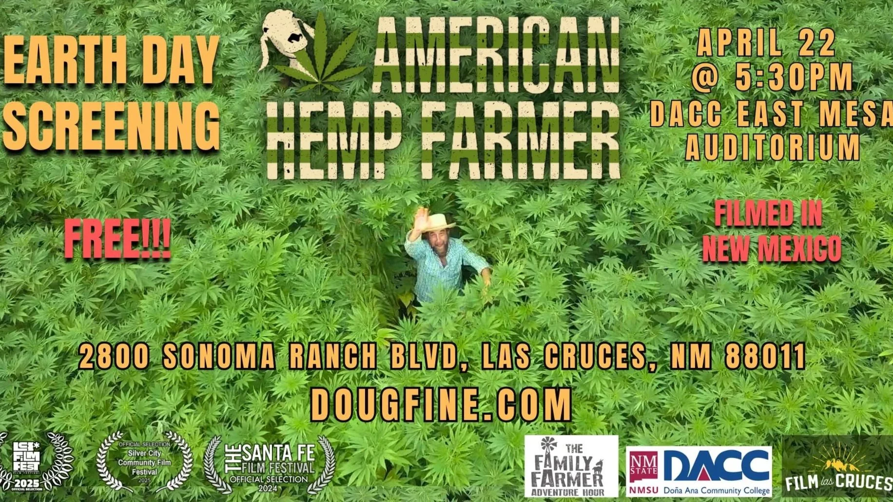 Doug Fine's AMERICAN HEMP FARMER Film Live Earth Day Screening in New Mexico