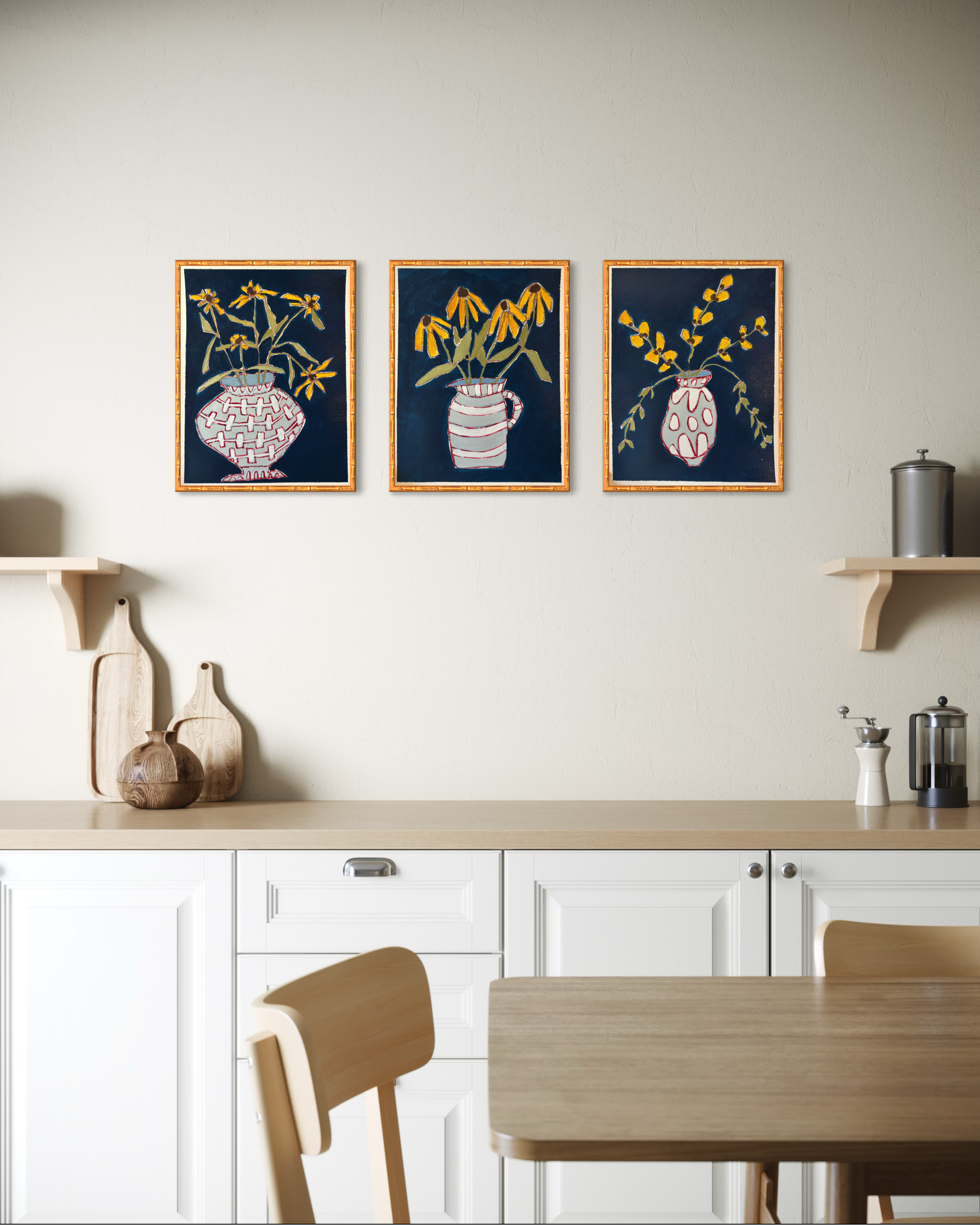 Available Here - Navy Still Life 1, 2, and 3