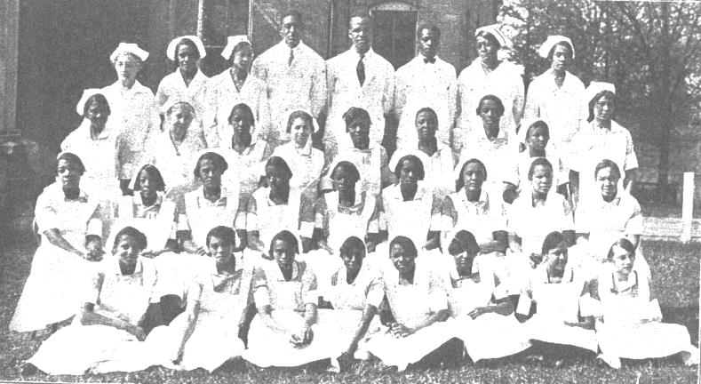  Nursing Staff and Interns, St. Agnes’ Hospital, Raleigh, N.C. Edith Steele, fourth from left in second row, to enter Bishop Tuttle Training School in fall  The Spirit of Missions , April 1929 