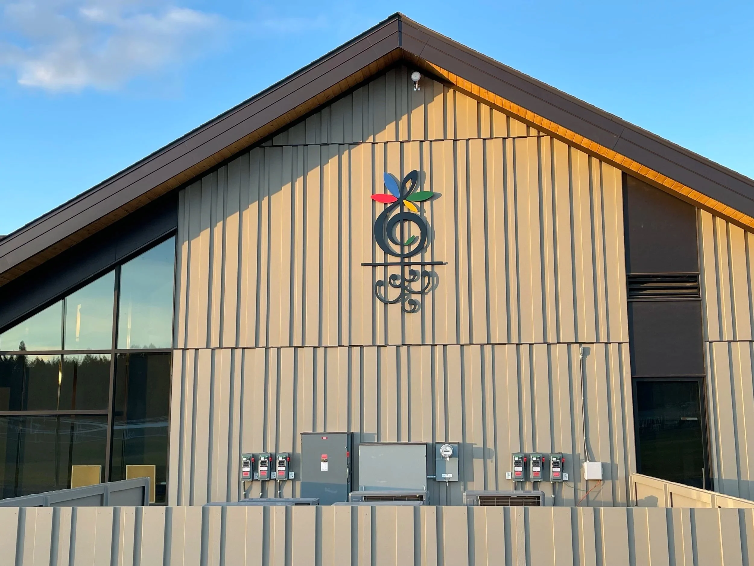 North Valley Music School custom steel sign in Whitefish Montana.