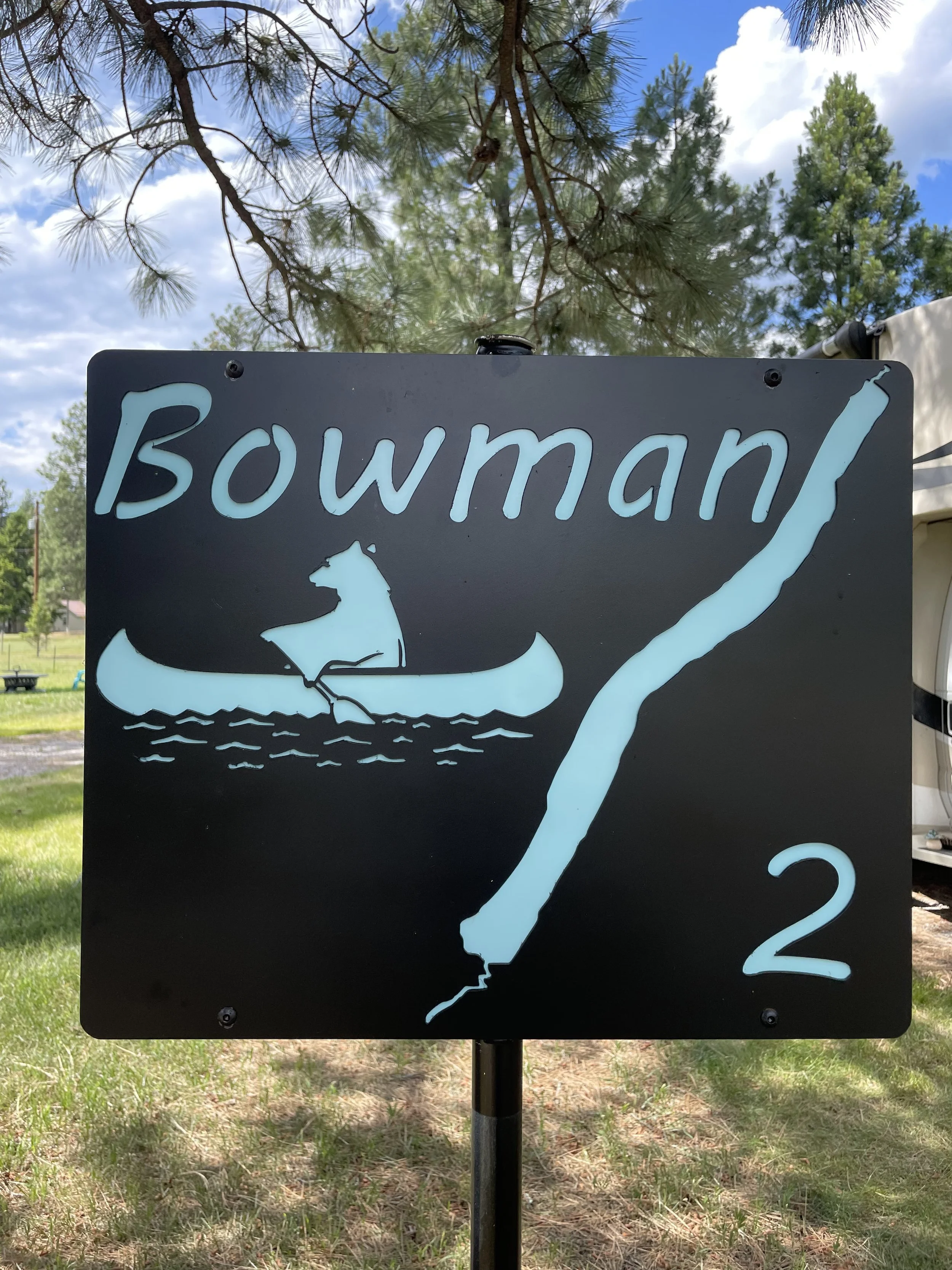 Custom Metal Camp site sign Bowman.jpeg
