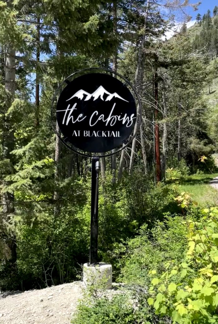 Cabins At Black Tail custom Steel Business Sign.jpeg