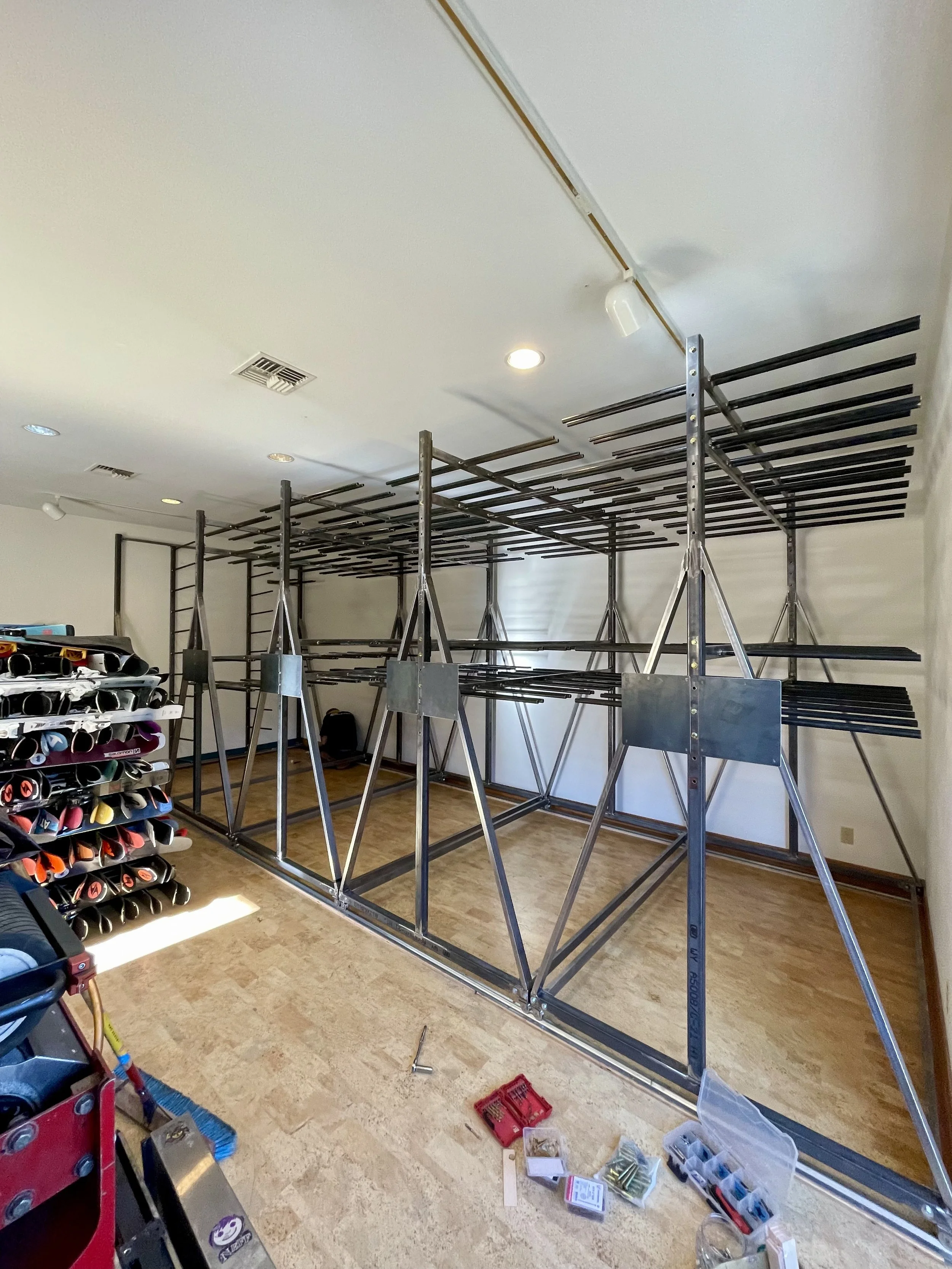 Custom Steel Ski rack for Black Tie Ski Rentals.jpeg