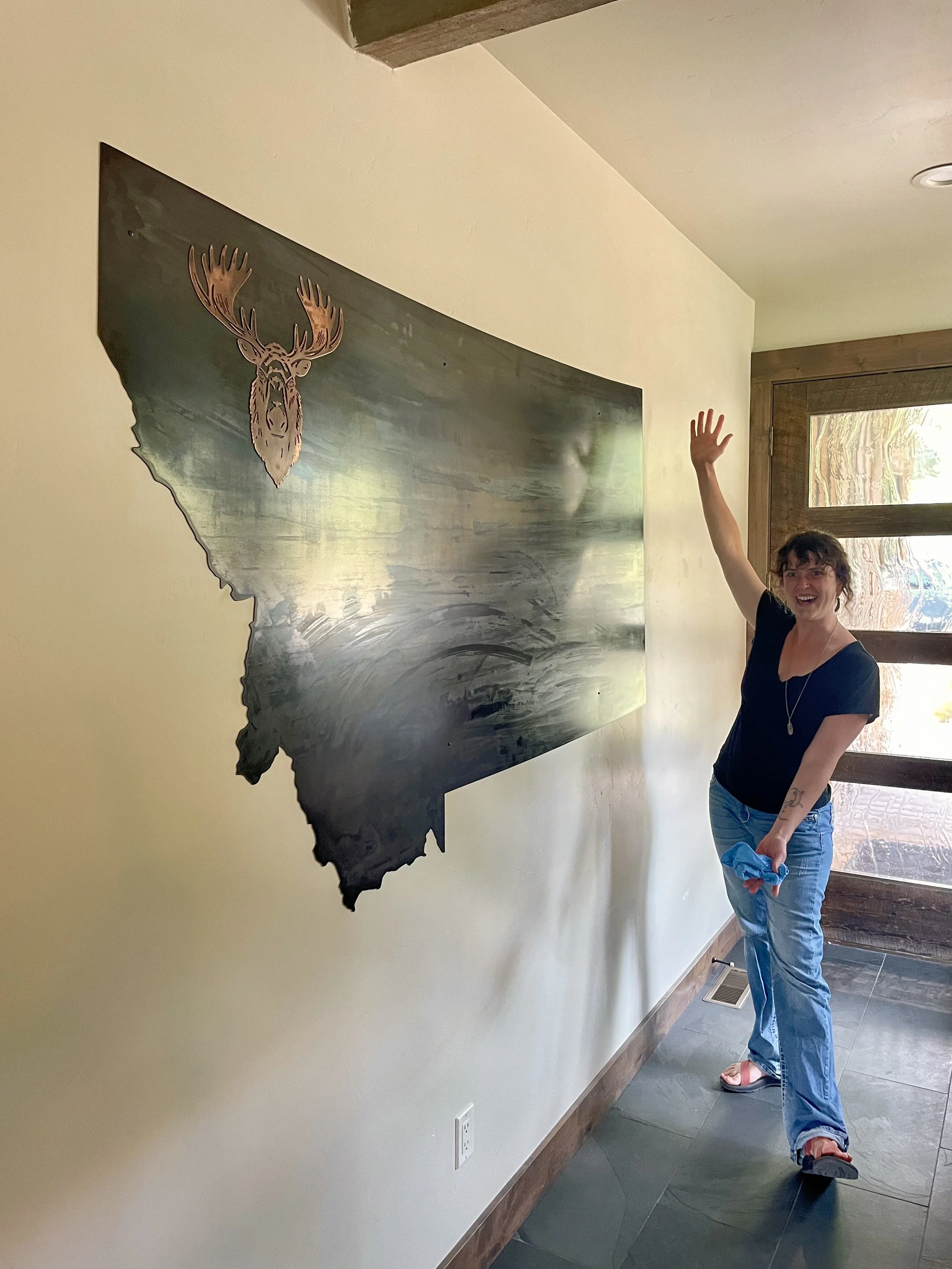 Montana Metal Wall Art Moose with Kelsey.jpeg