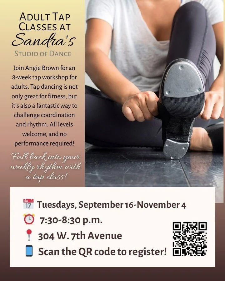 Adult tap classes begin next week -- sign up today!
#sandrasstudioofdance #spokanedance #adulttapdance #tappers #spokanetap