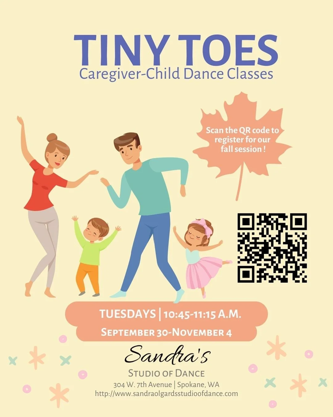 Tiny Toes starts next week -- sign up today!
#sandrasstudioofdance #spokanedance #spokanekids #preballet #toddlerdance #toddlerballet #mommyandme #momandme
