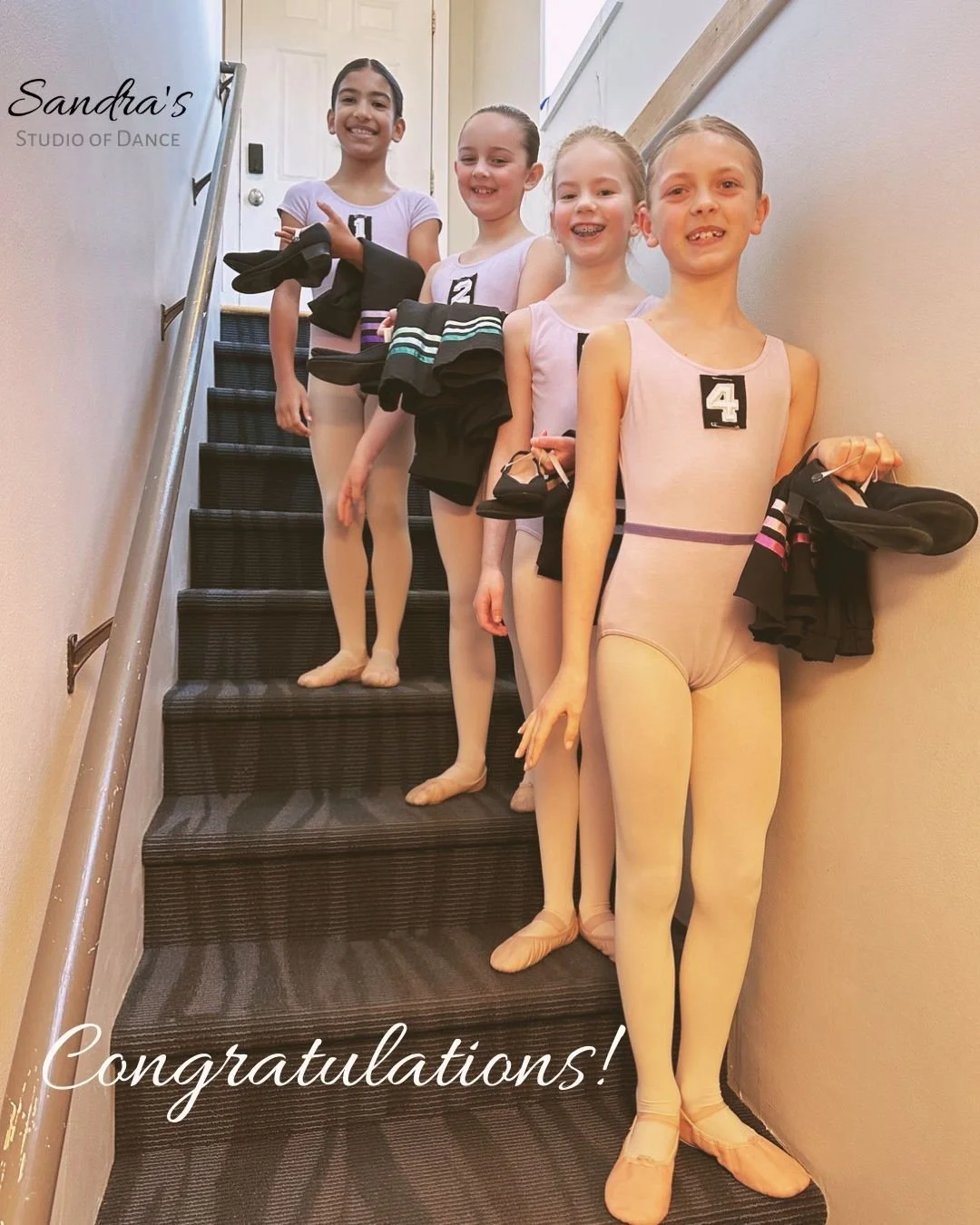 We are so proud of ALL the student who took their Royal Academy of Dance exams this year! Pictured here are our Grade 2 students, ready in the stairwell with their character shoes and skirts. 

#sandrasstudioofdance #spokanedancers #spokanekids #prou