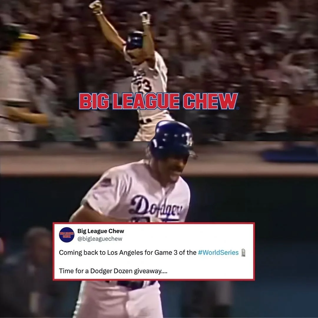 🚨 FINAL WORLD SERIES GIVEAWAY 🚨

Palm trees, light breeze, and a Dodger Dozen

6 pouches of Big Rally Blue Raspberry
6 pouches of Outta Here Original

⚾️ Correctly guess how many batters the Dodgers strikeout between Games 3 &amp; 4 below
⚾️ Tag 2 