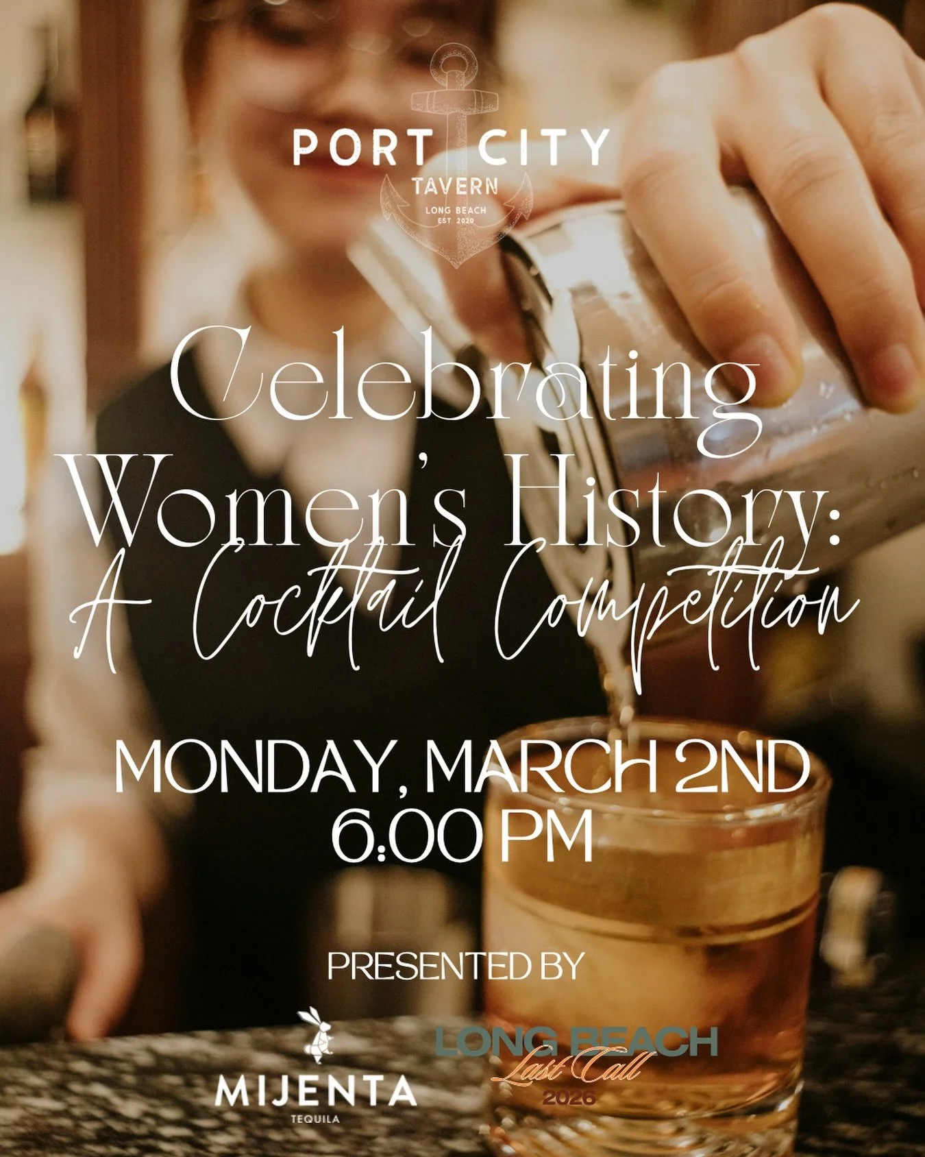 🚨LAST CHANCE TO ENTER! 

Calling all women behind the bar. Enter your best @mijentatequila cocktail for your chance to compete in @longbeachfoodscene&rsquo;s Last Call cocktail competition, hosted at Port City Tavern. 

Competition rules and details