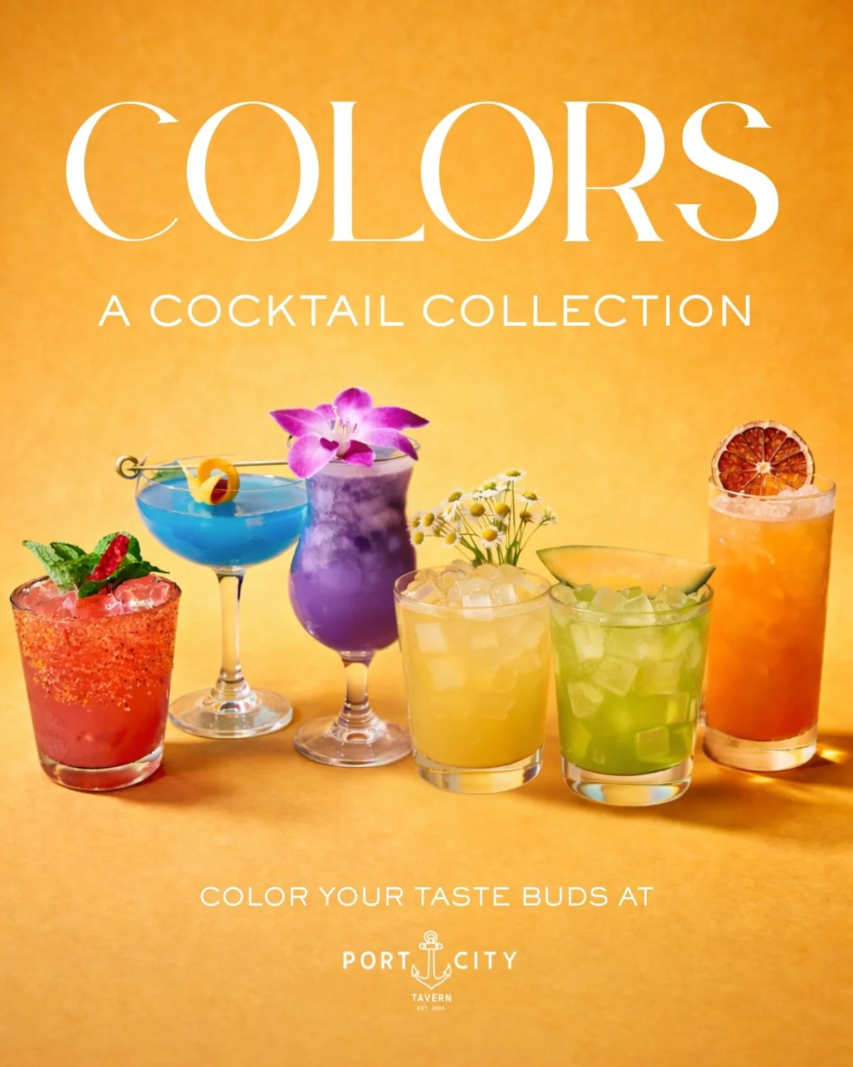 Introducing COLORS: A Cocktail Collection 🍹A vibrant, colorful lineup of fresh, delicious cocktails designed to color your taste buds with every sip. 

Come on in and taste your favorite color! Because great nights should be as colorful as your cock