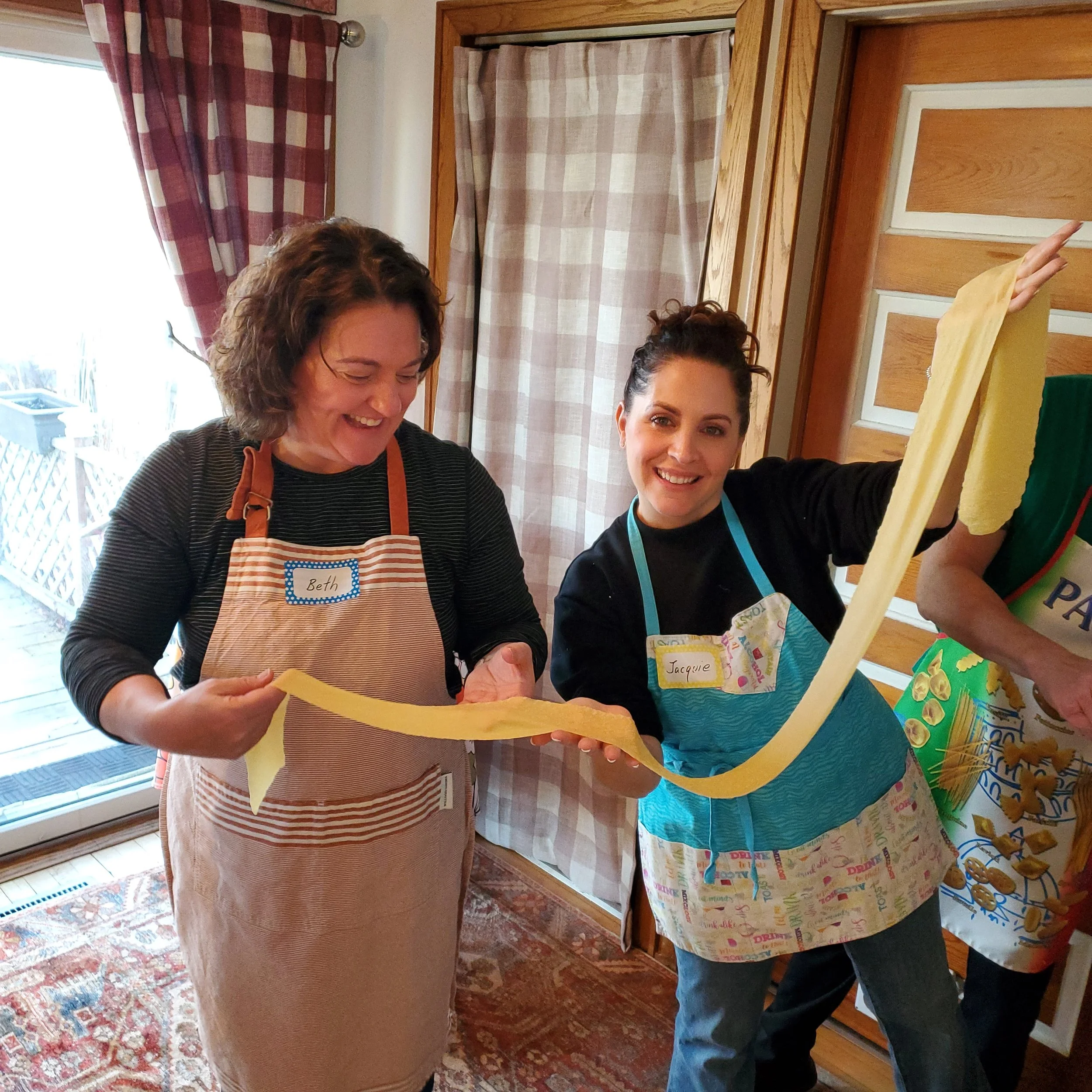 Cheese ravioli in brown butter and Pappardelle with roasted tomato 2 available $85pp