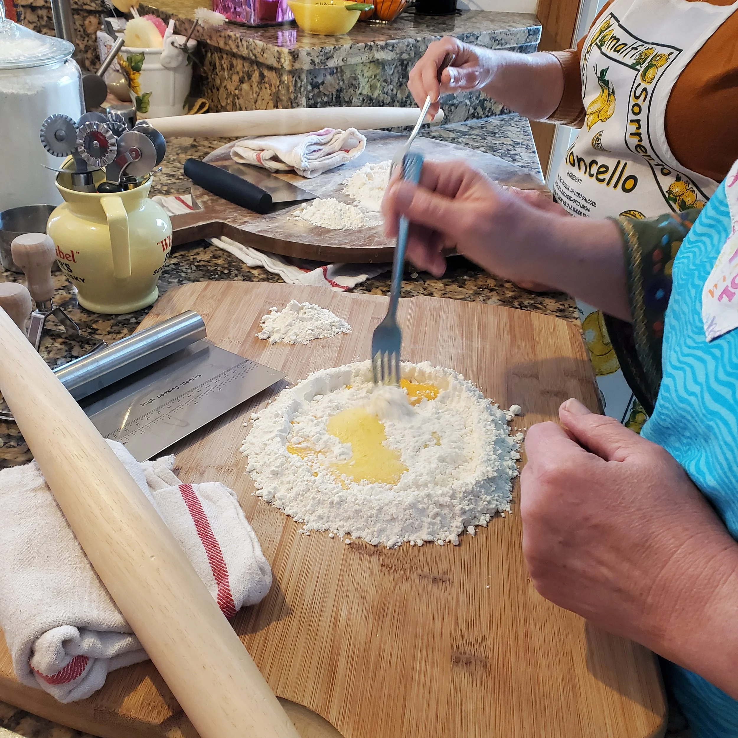 Ricotta filled Mezzalune with brown butter and Pappardelle with fresh tomato 6available $85pp