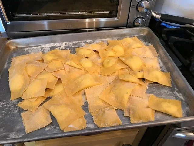 Corn filled ravioli and Fettuccine with tomato and basil $85pp 6 spots available